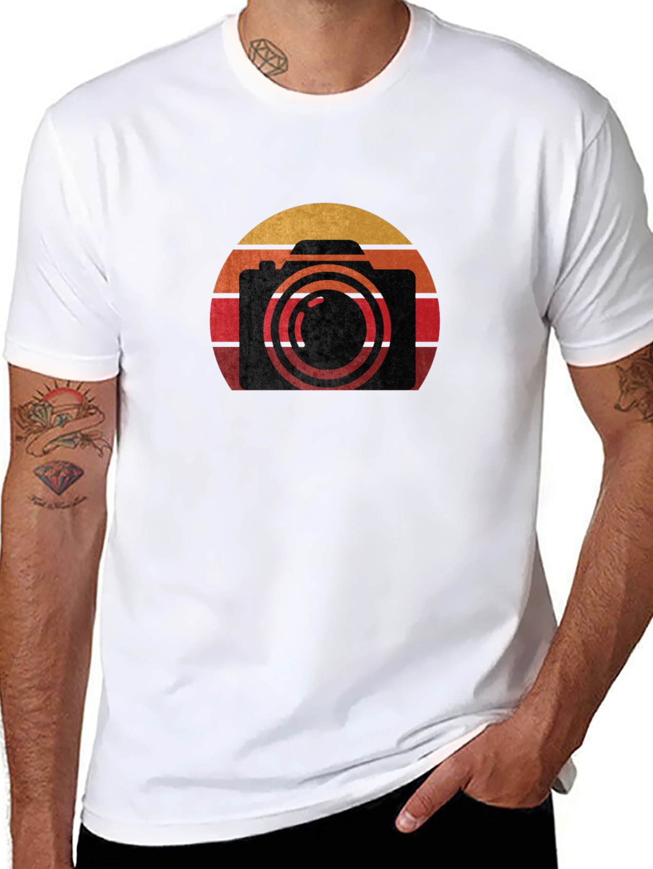 Retro Camera Graphic T-Shirt - Sunset Photographer Tee