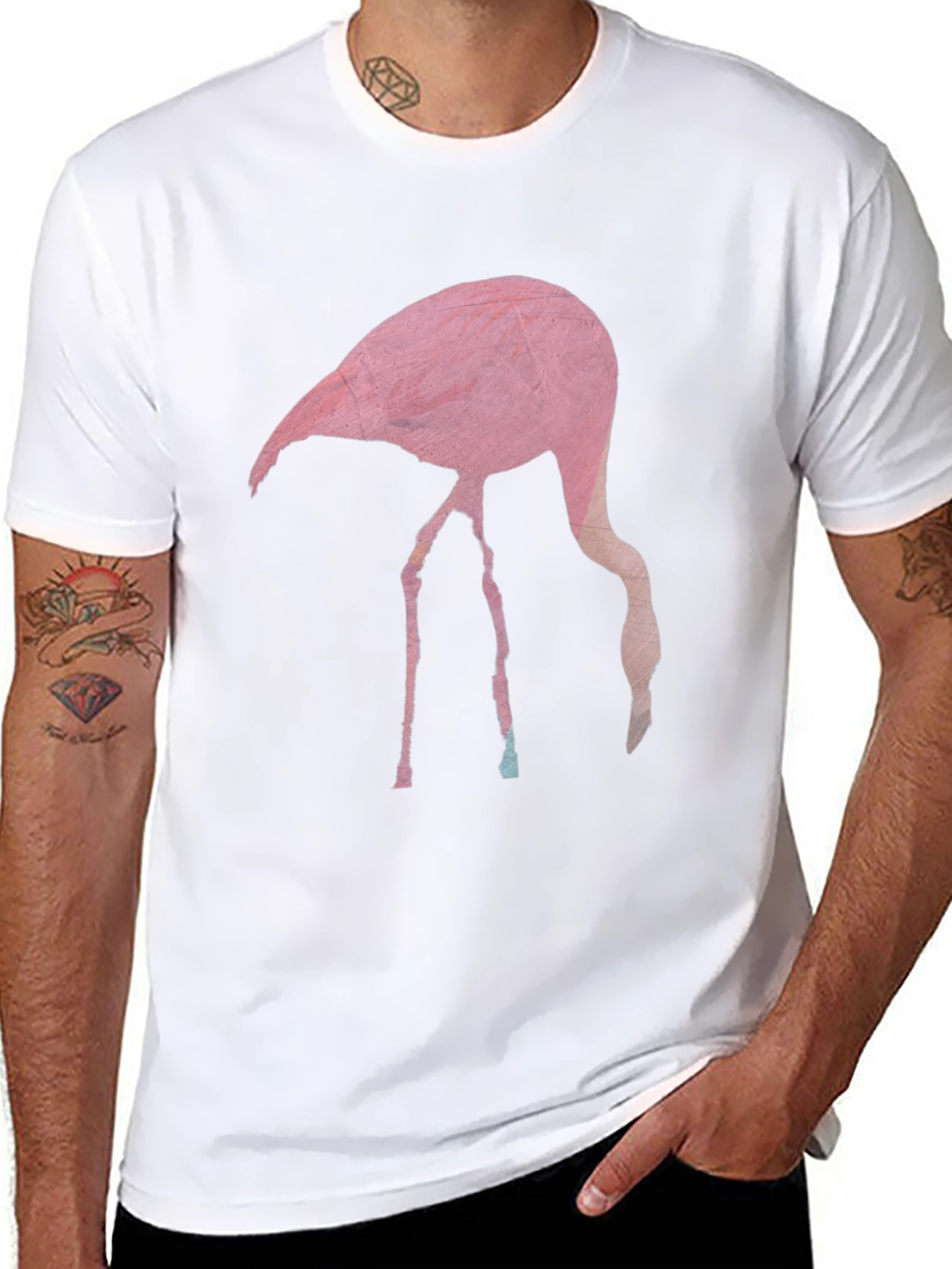 Flamingo Graphic T-Shirt - Black Casual Tee