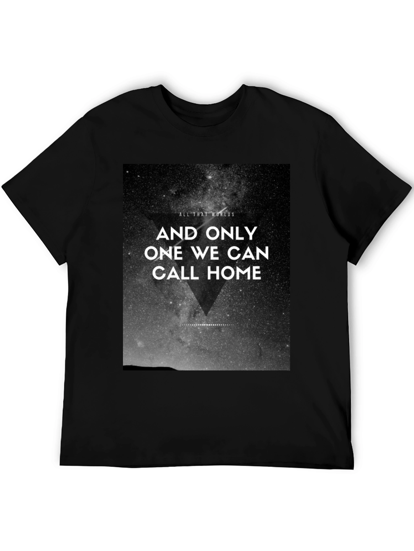 Cosmic Home Graphic Tee - Black Cotton T-Shirt