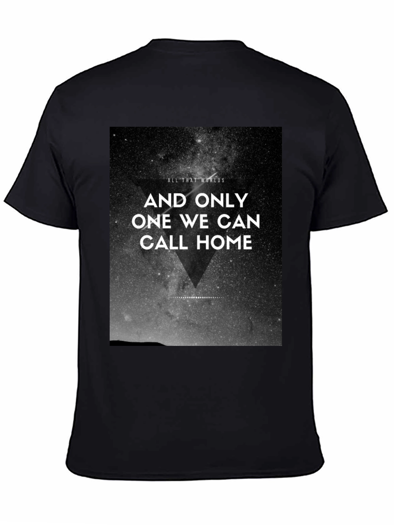 Cosmic Home Graphic Tee - Black Cotton T-Shirt
