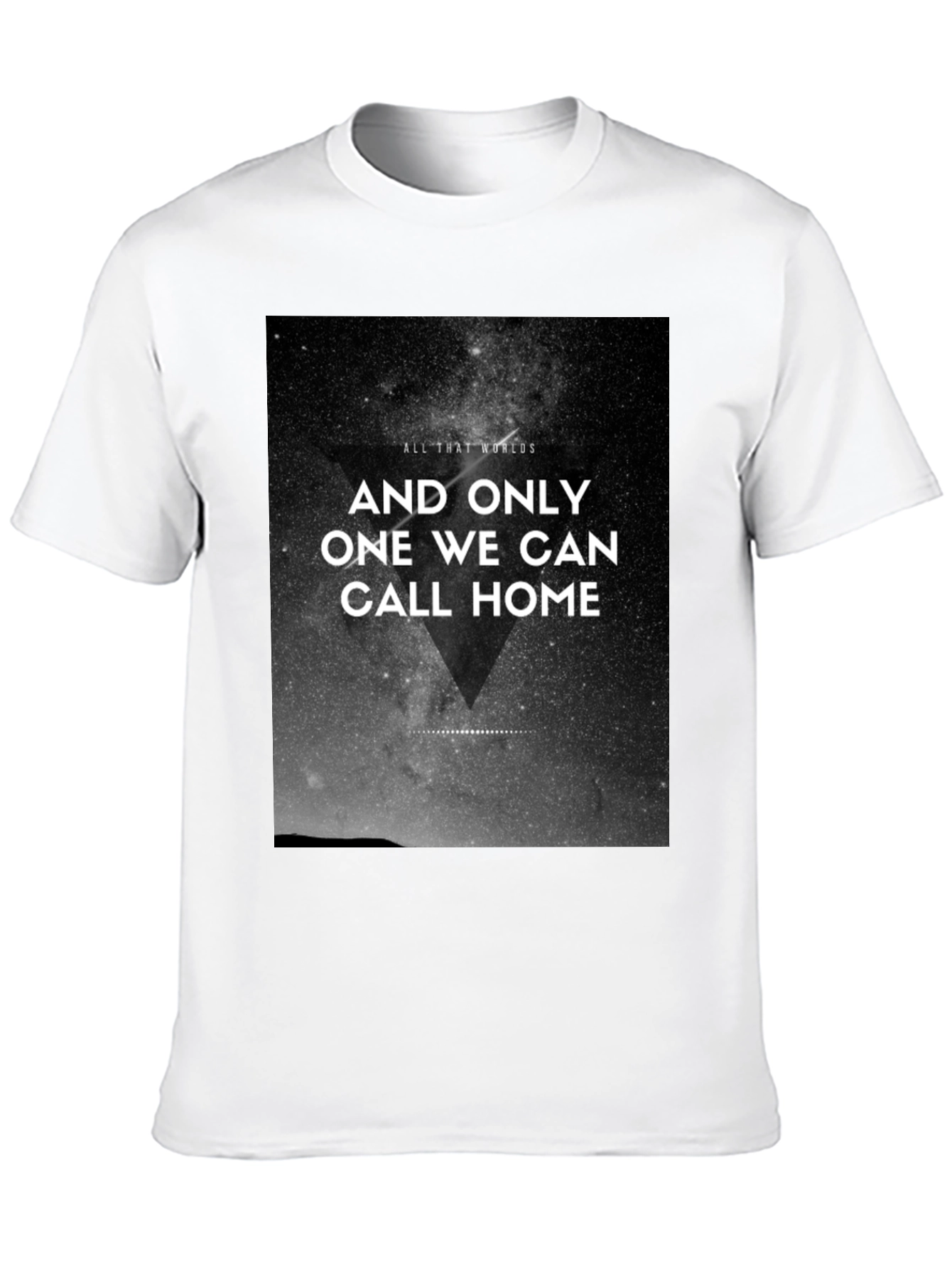 Cosmic Home Graphic Tee - Black Cotton T-Shirt