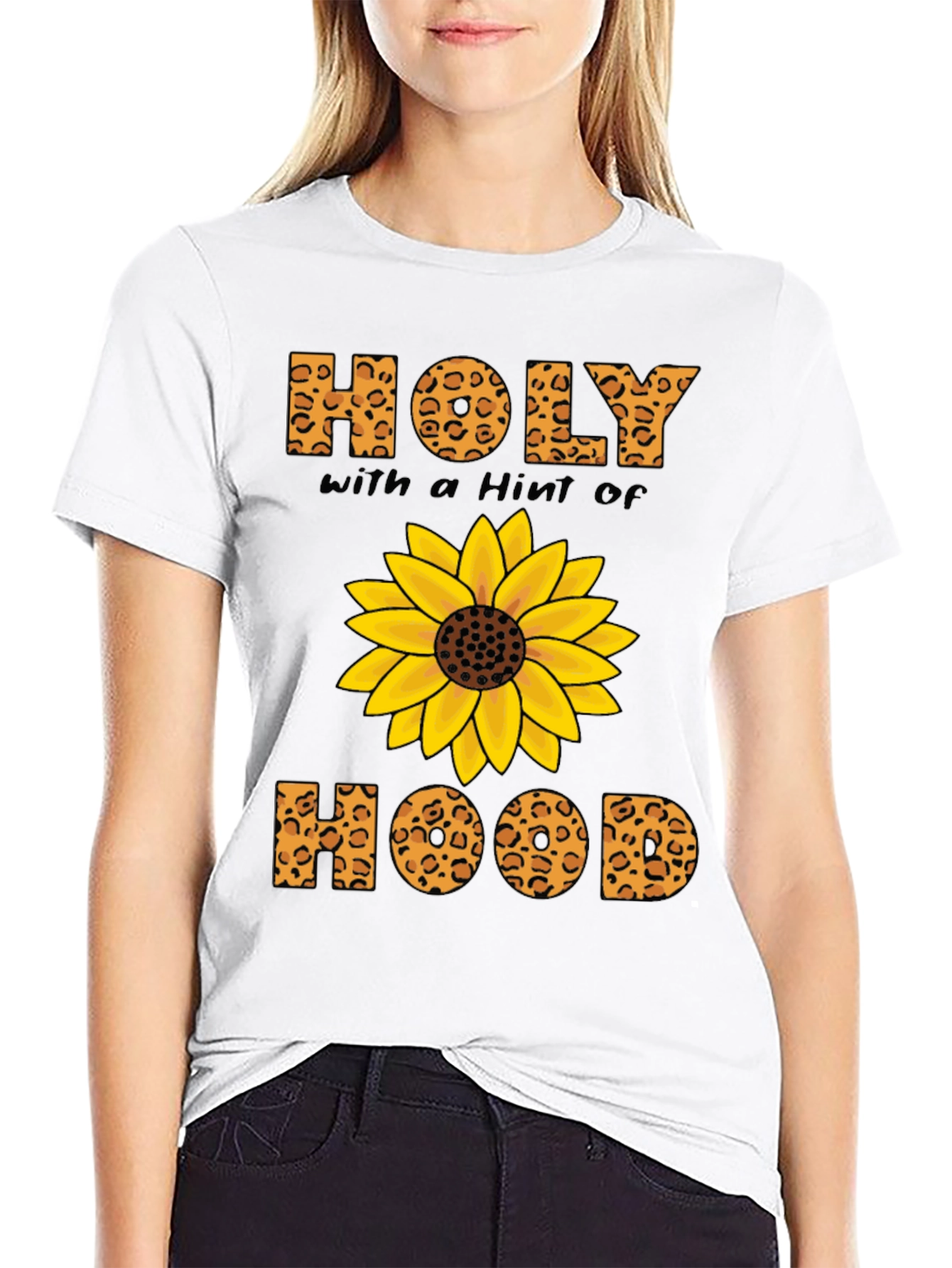Holy with a Hint of Hood Sunflower Graphic T-Shirt
