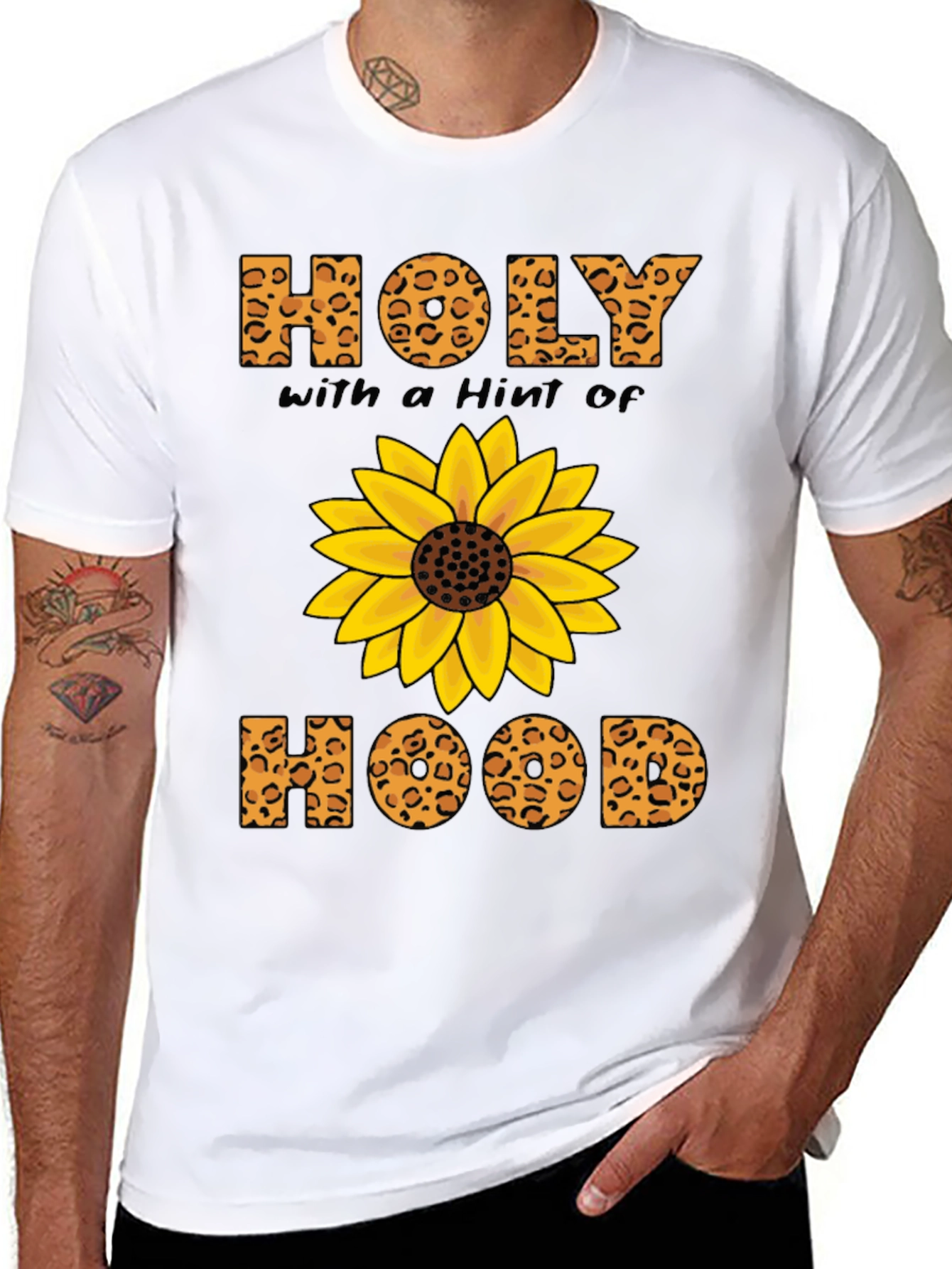 Holy with a Hint of Hood Sunflower Graphic T-Shirt