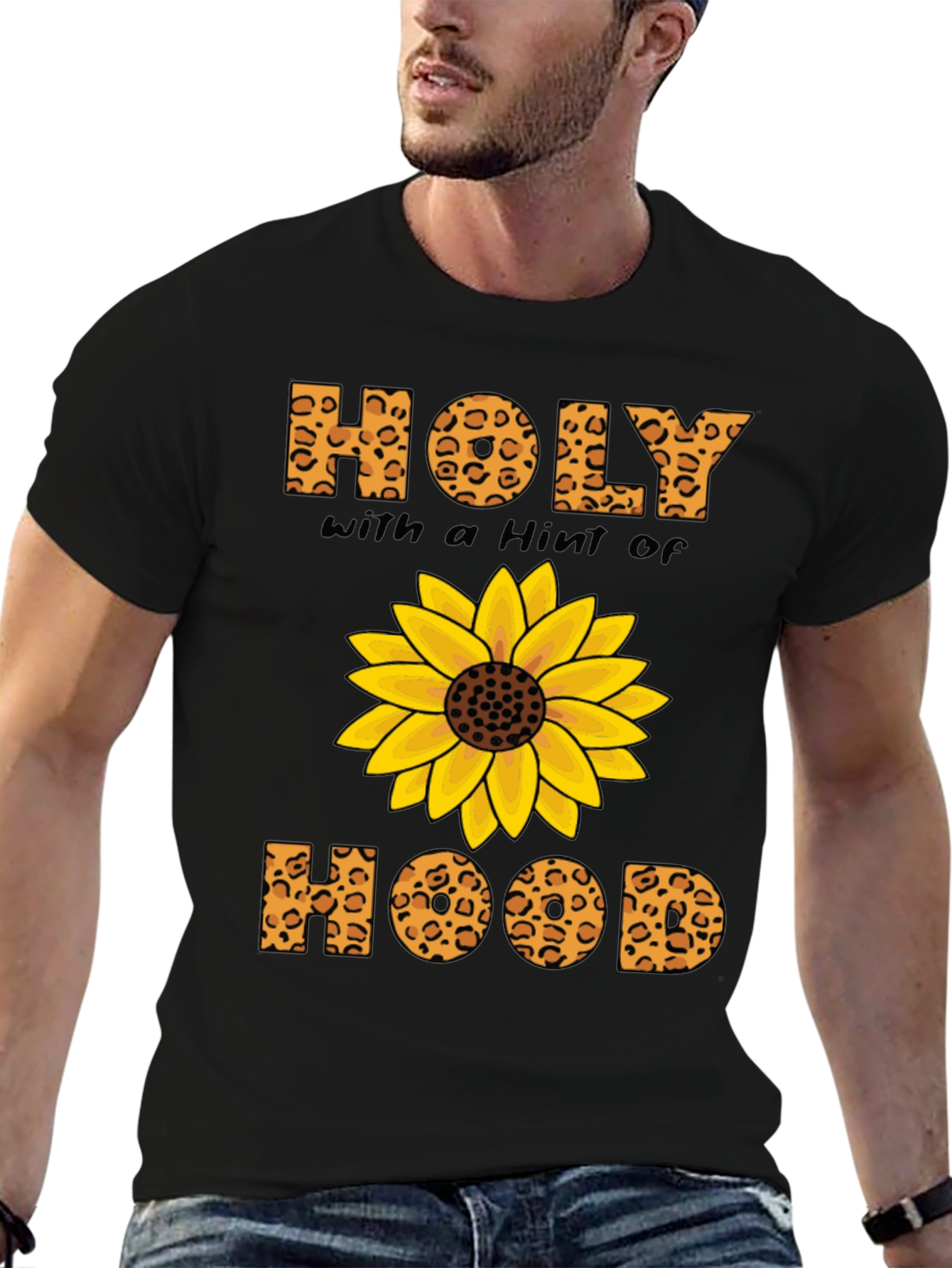 Holy with a Hint of Hood Sunflower Graphic T-Shirt