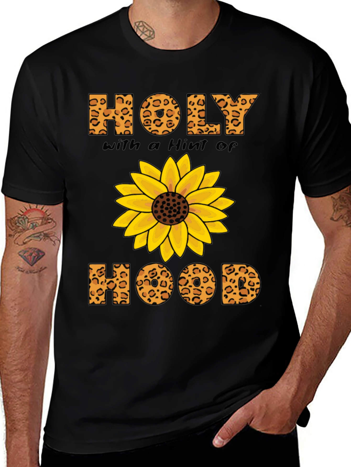 Holy with a Hint of Hood Sunflower Graphic T-Shirt