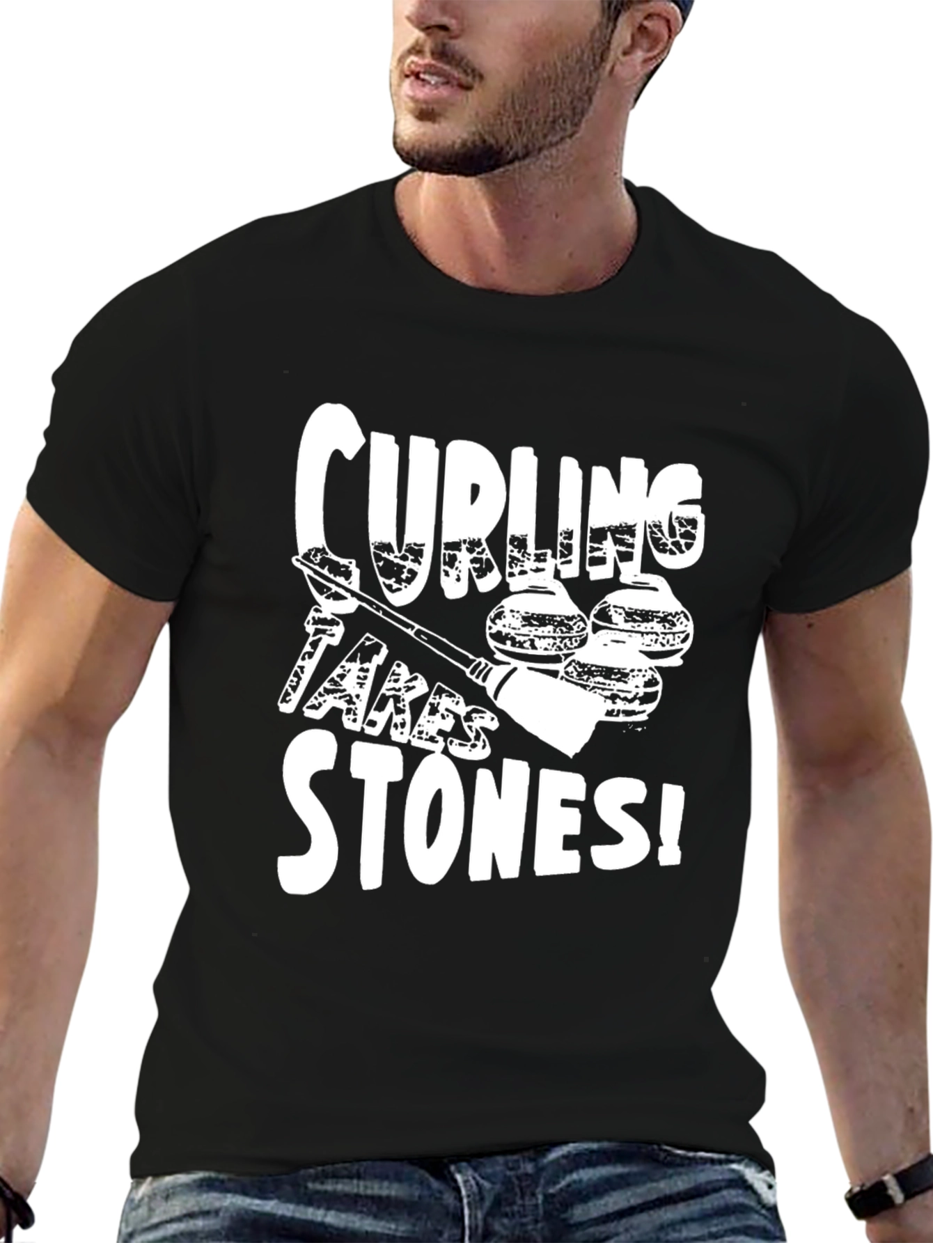Curling Takes Stones Graphic T-Shirt