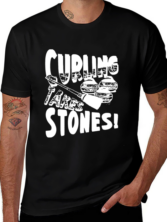 Curling Takes Stones Graphic T-Shirt