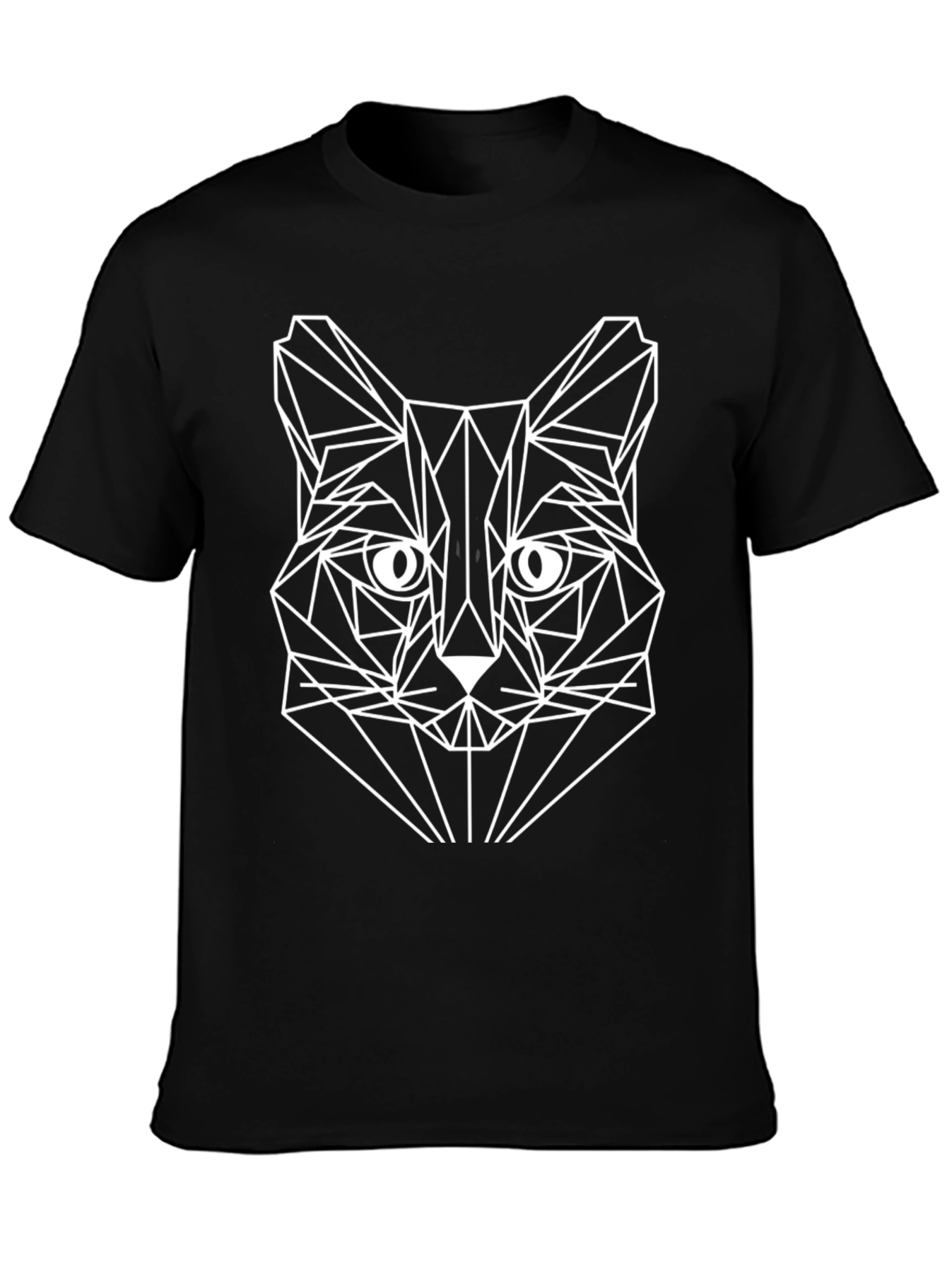 Geometric Cat T-Shirt - Modern Art Tee