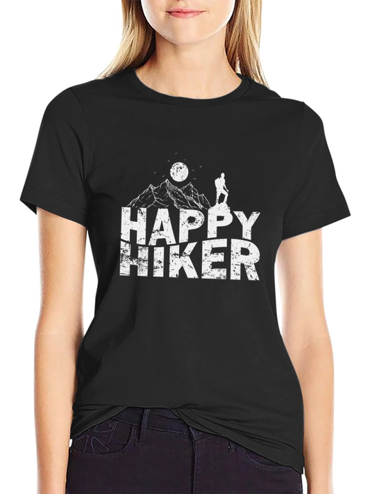 Happy Hiker Graphic T-Shirt - Black