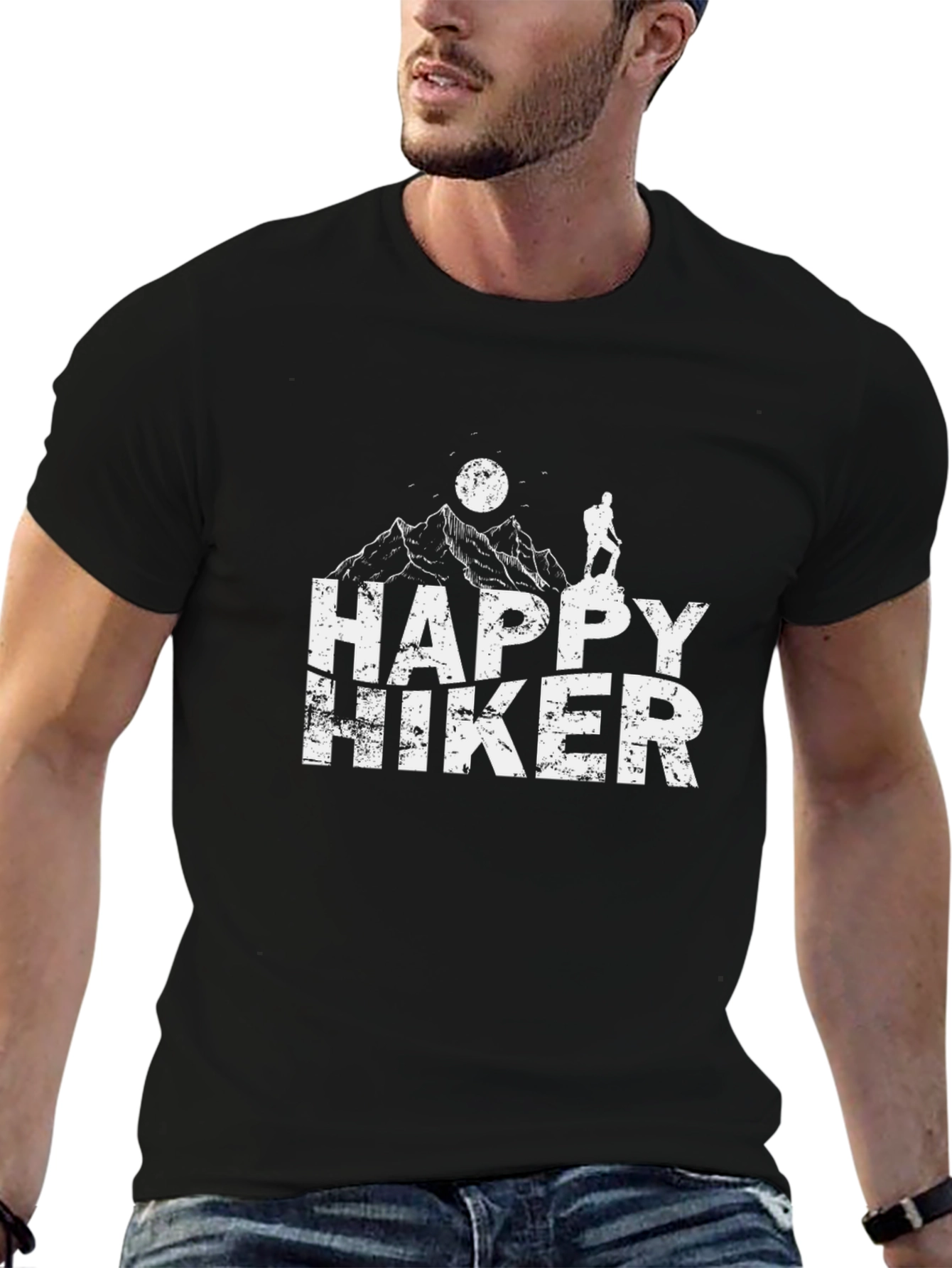 Happy Hiker Graphic T-Shirt - Black