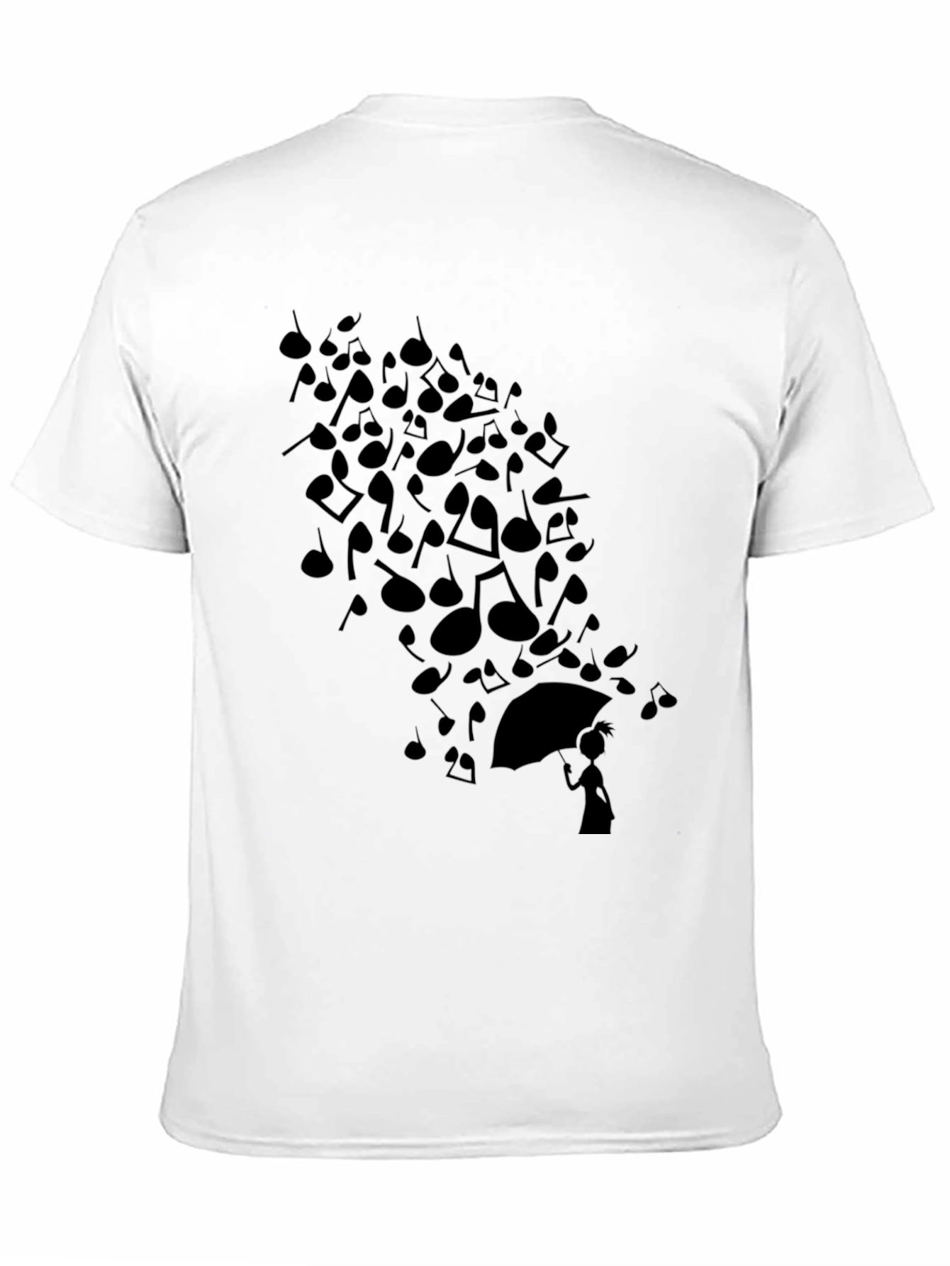 Musical Notes Umbrella T-Shirt - Black