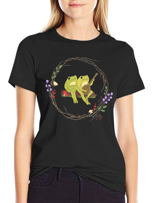 Frogs Playing Banjo Graphic Tee