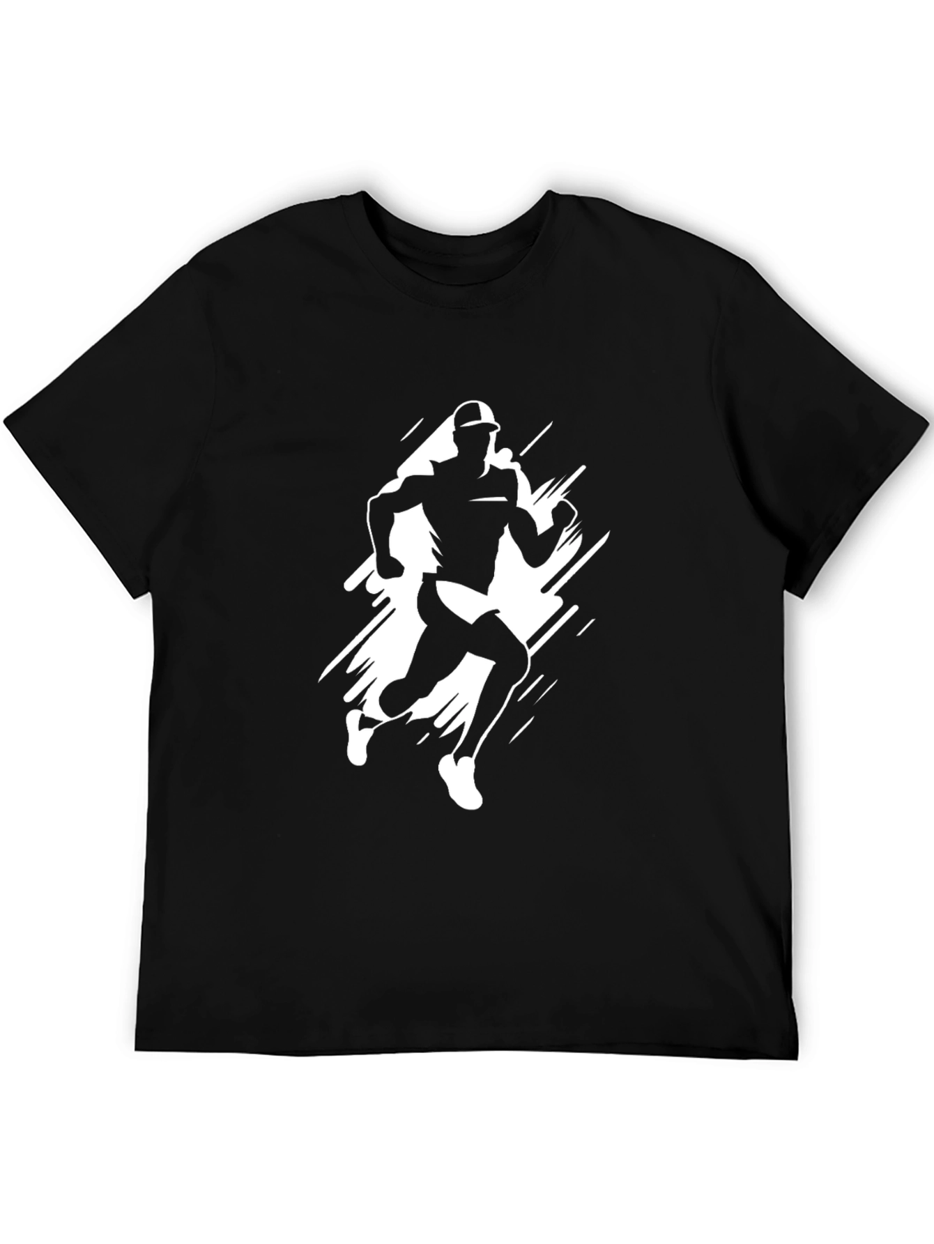 Runner Graphic Tee - Black Cotton T-Shirt