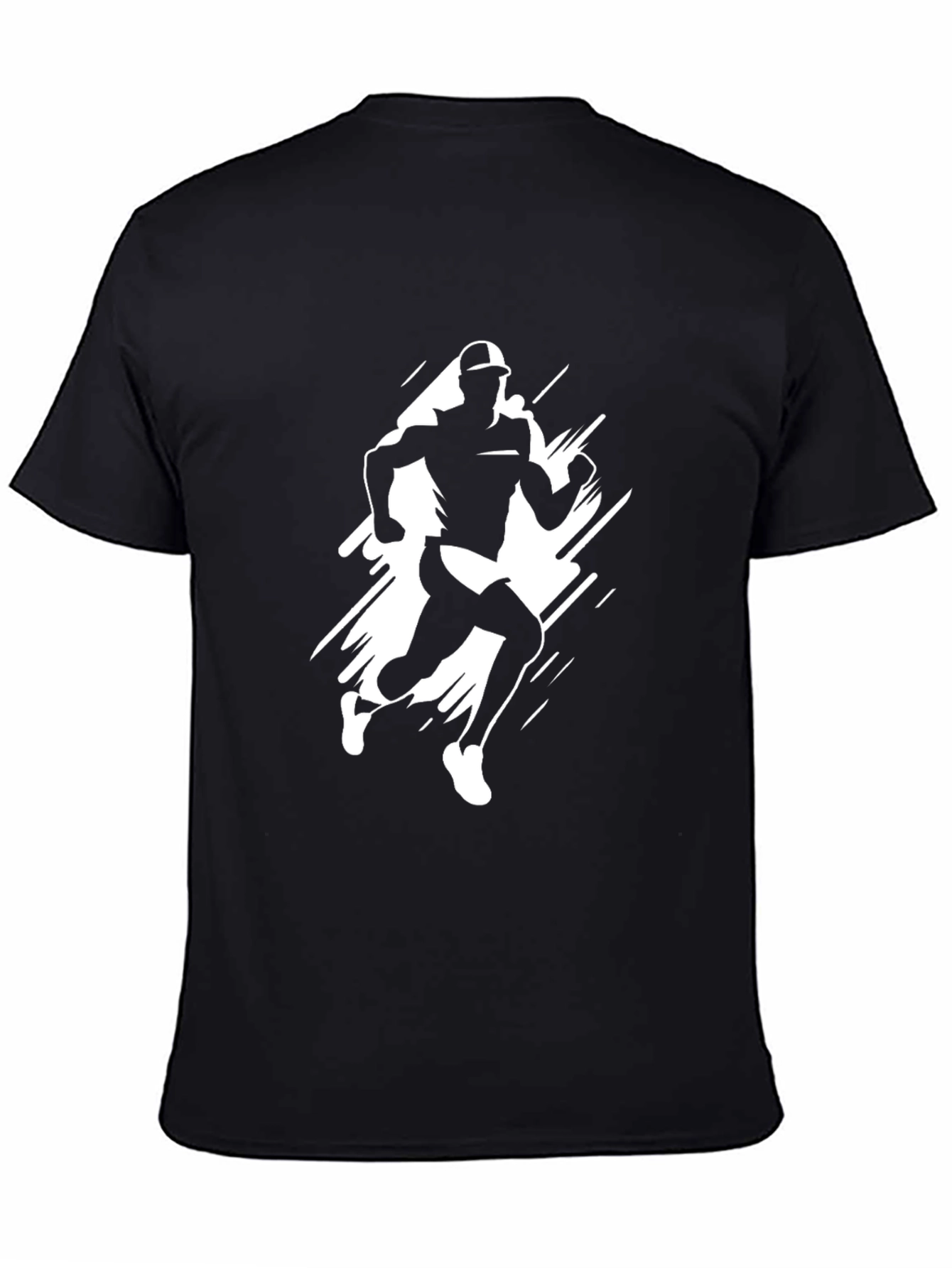 Runner Graphic Tee - Black Cotton T-Shirt