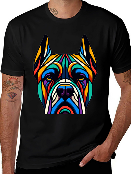 Colorful Dog Graphic Print T-Shirt