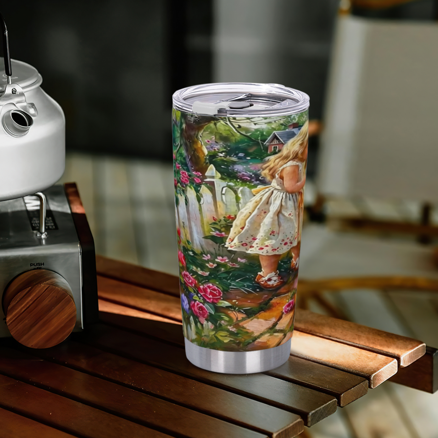 Whimsical Forest Deer & Wild Blooms Nature Art 20oz Stainless Steel Tumbler