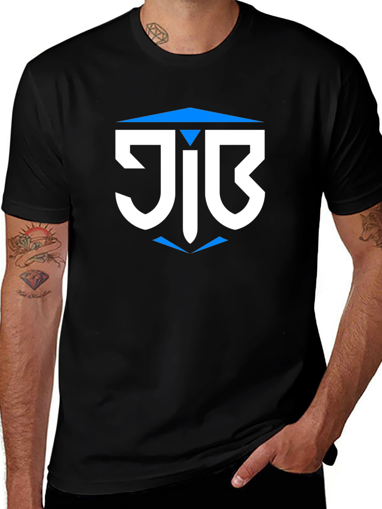Geometric Logo Tee - Mens Black Graphic T-Shirt