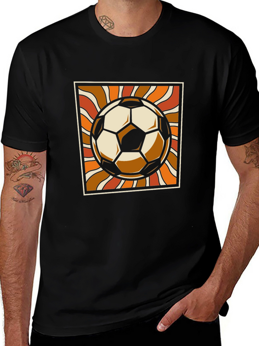 Retro Soccer Ball Graphic Tee - Vintage Style