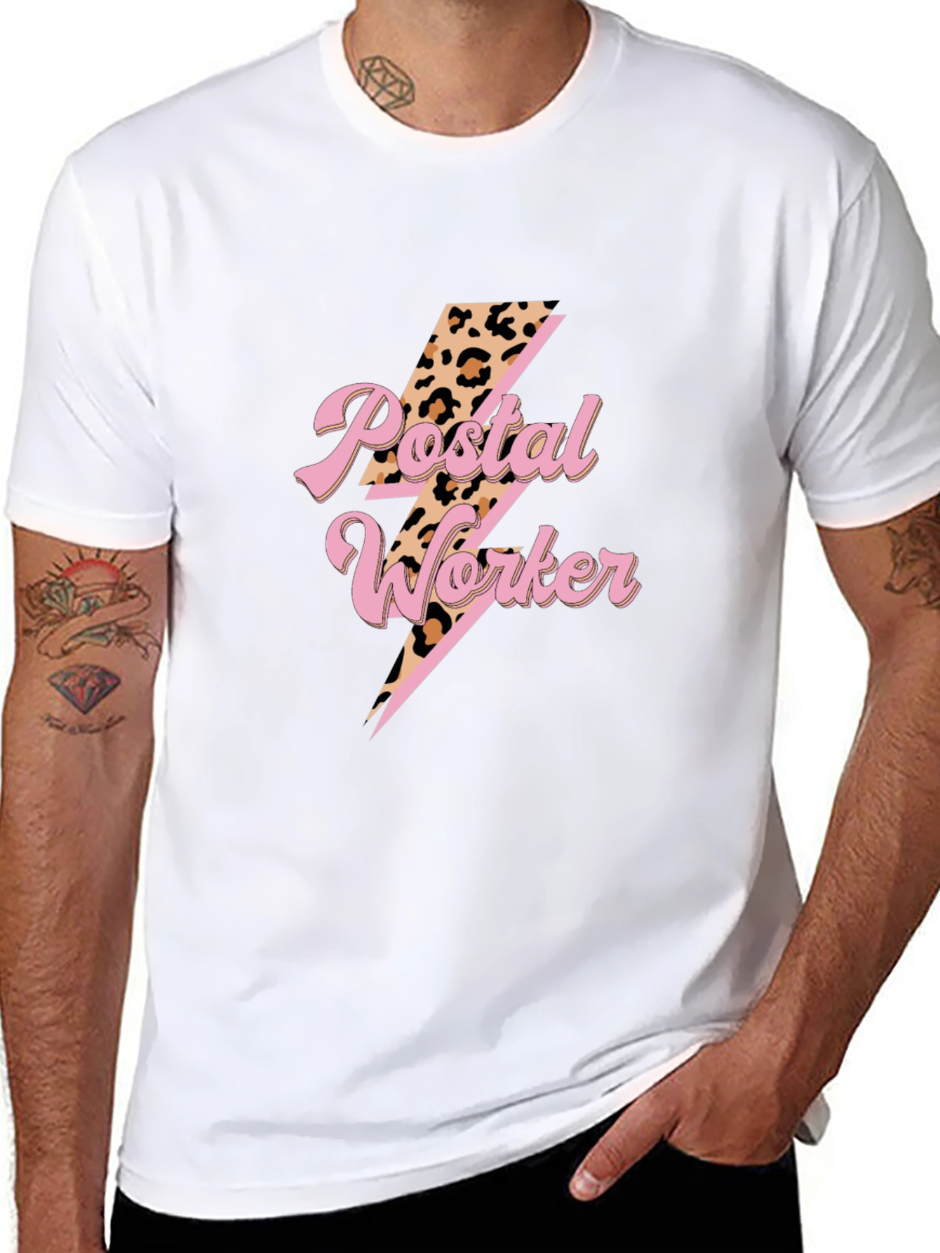 Postal Worker T-Shirt Lightning Bolt Design