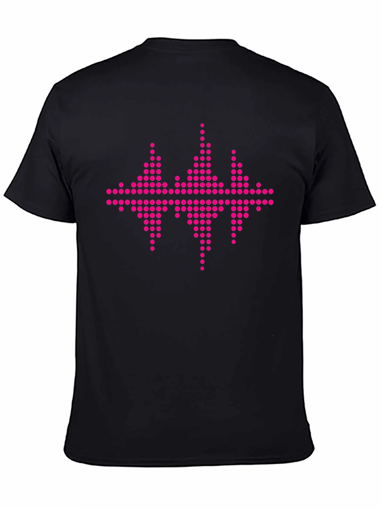 Black Tee with Pink Equalizer Graphic