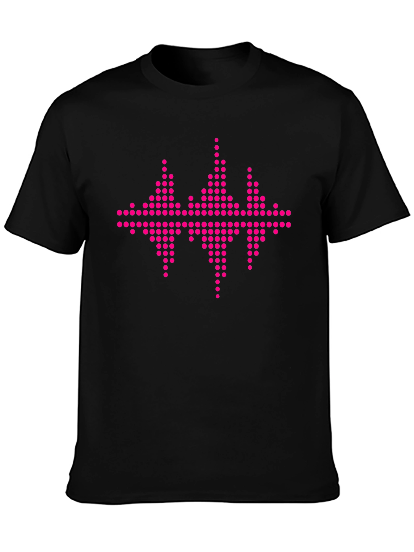 Black Tee with Pink Equalizer Graphic
