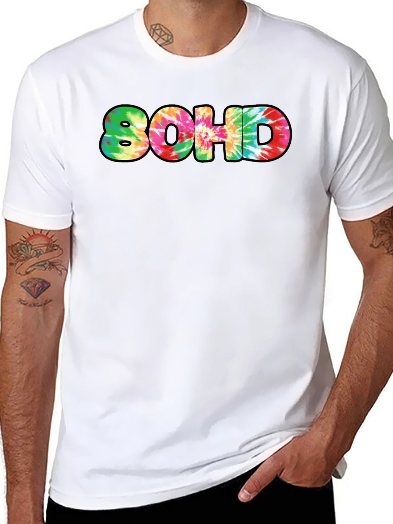 Tie-Dye 80HD Graphic Print Black T-Shirt