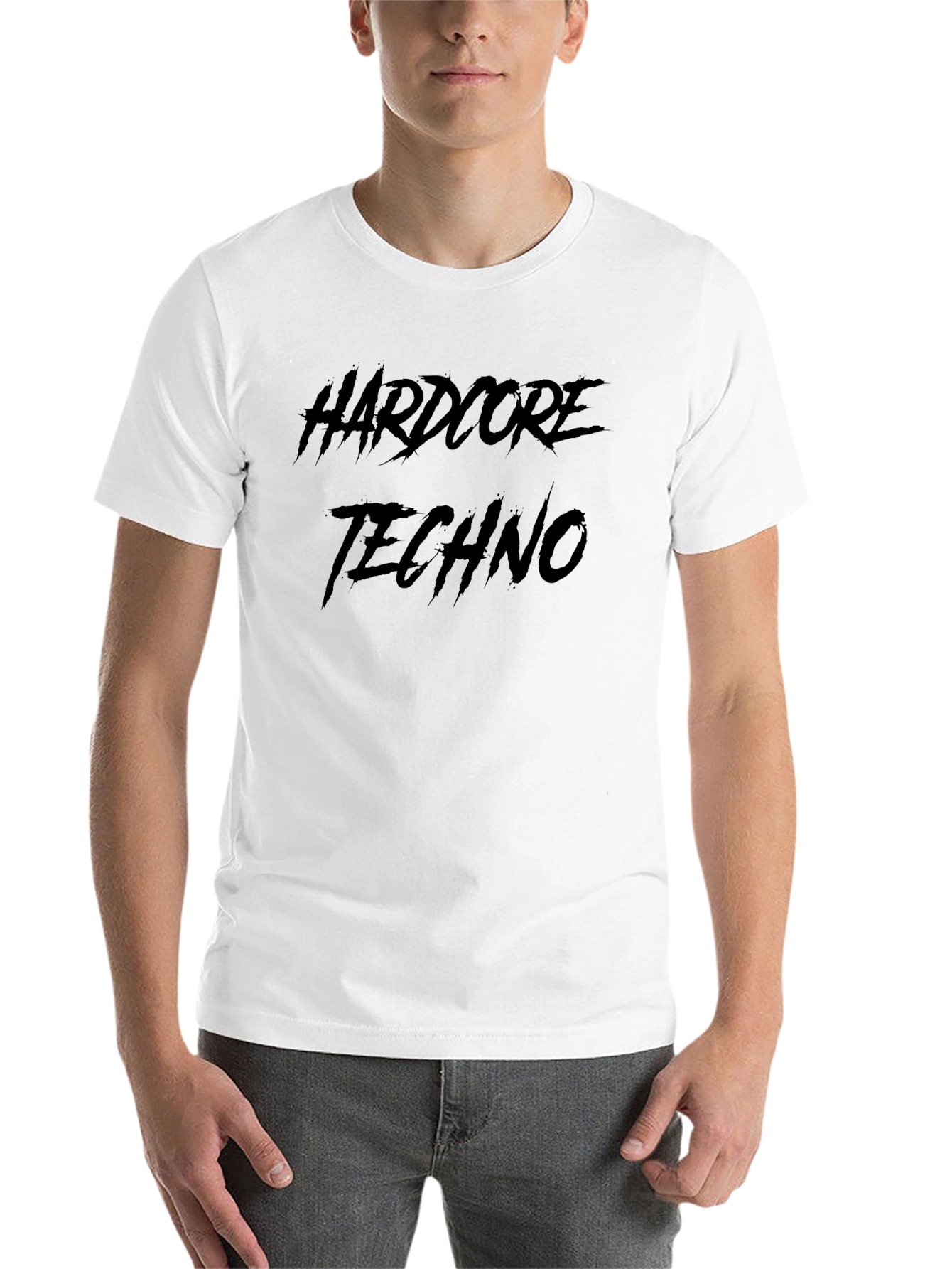 Hardcore Techno Graphic Print Black T-Shirt