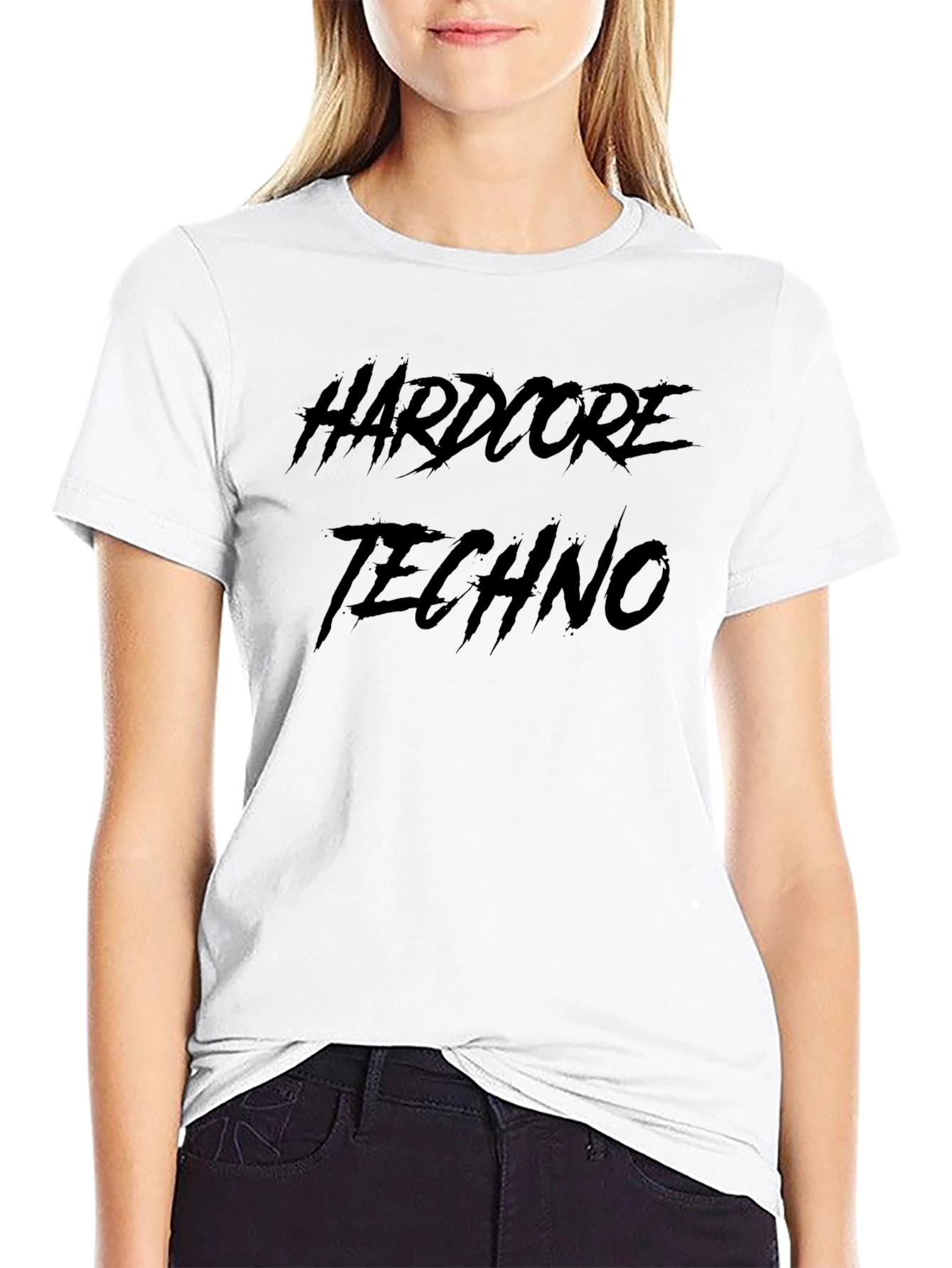 Hardcore Techno Graphic Print Black T-Shirt