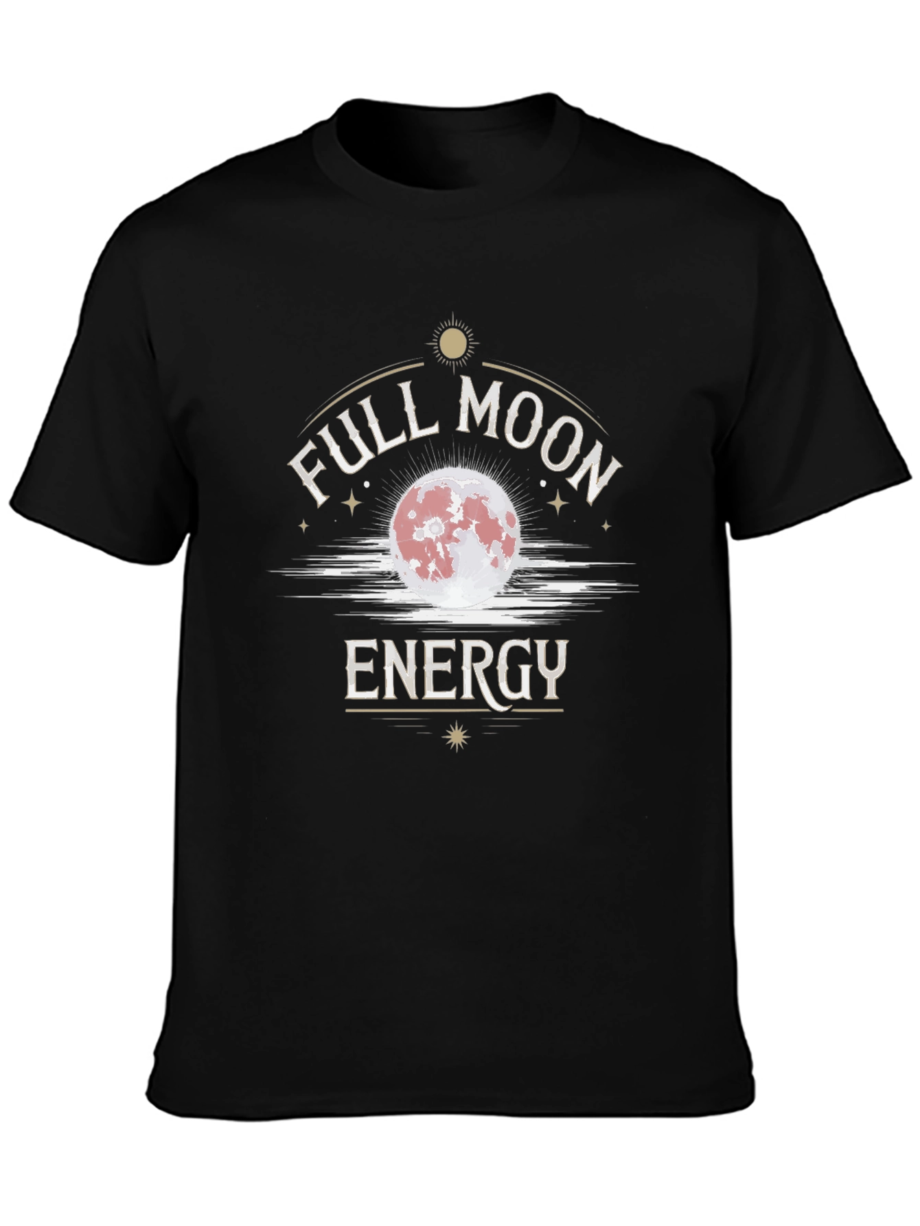 Full Moon Energy Graphic T-Shirt - Black Cotton Tee