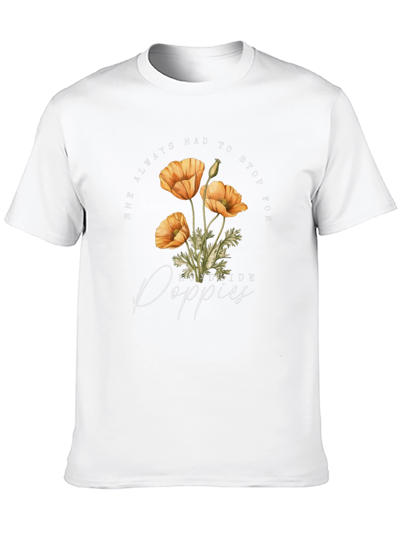 Roadside Poppies Graphic Tee - Black Casual Shirt