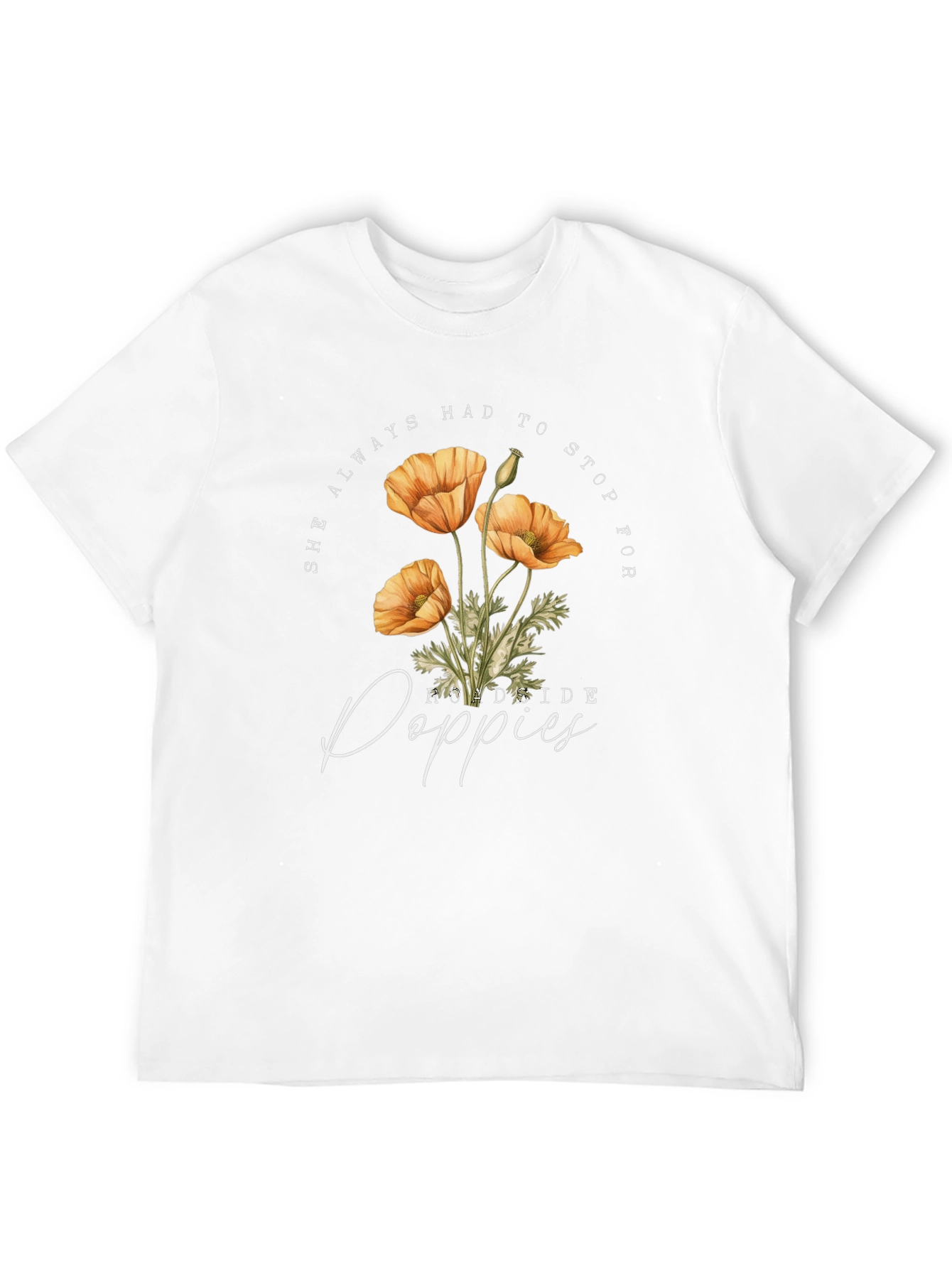 Roadside Poppies Graphic Tee - Black Casual Shirt