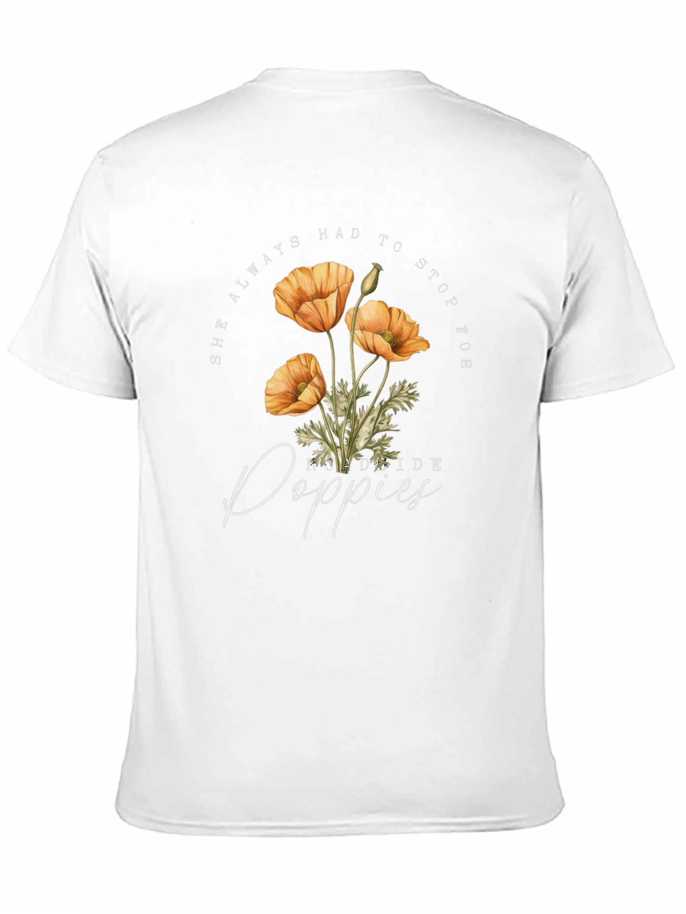 Roadside Poppies Graphic Tee - Black Casual Shirt