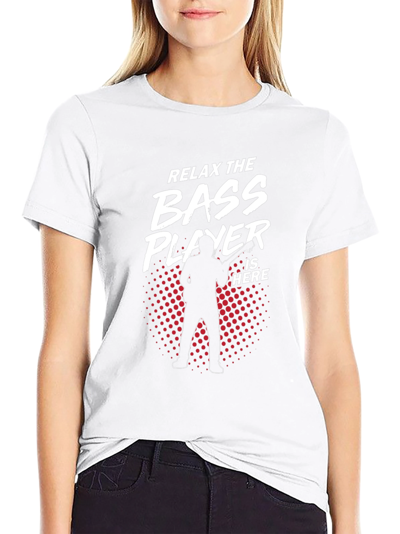 Relax Bass Player Here Black Cotton Tee