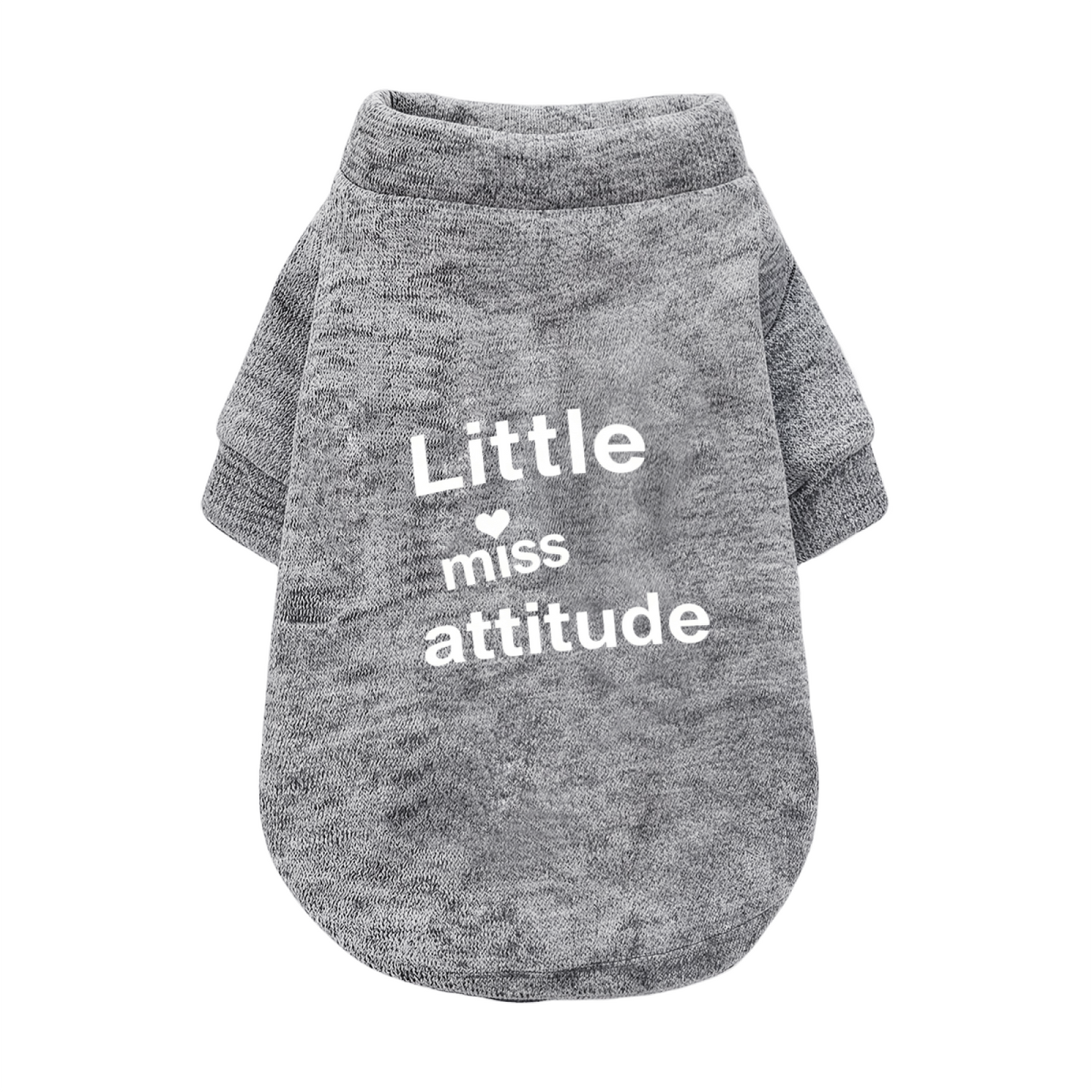 Little Miss Attitude Heart Print Sassy Girl Puppy Cardigan Sweater