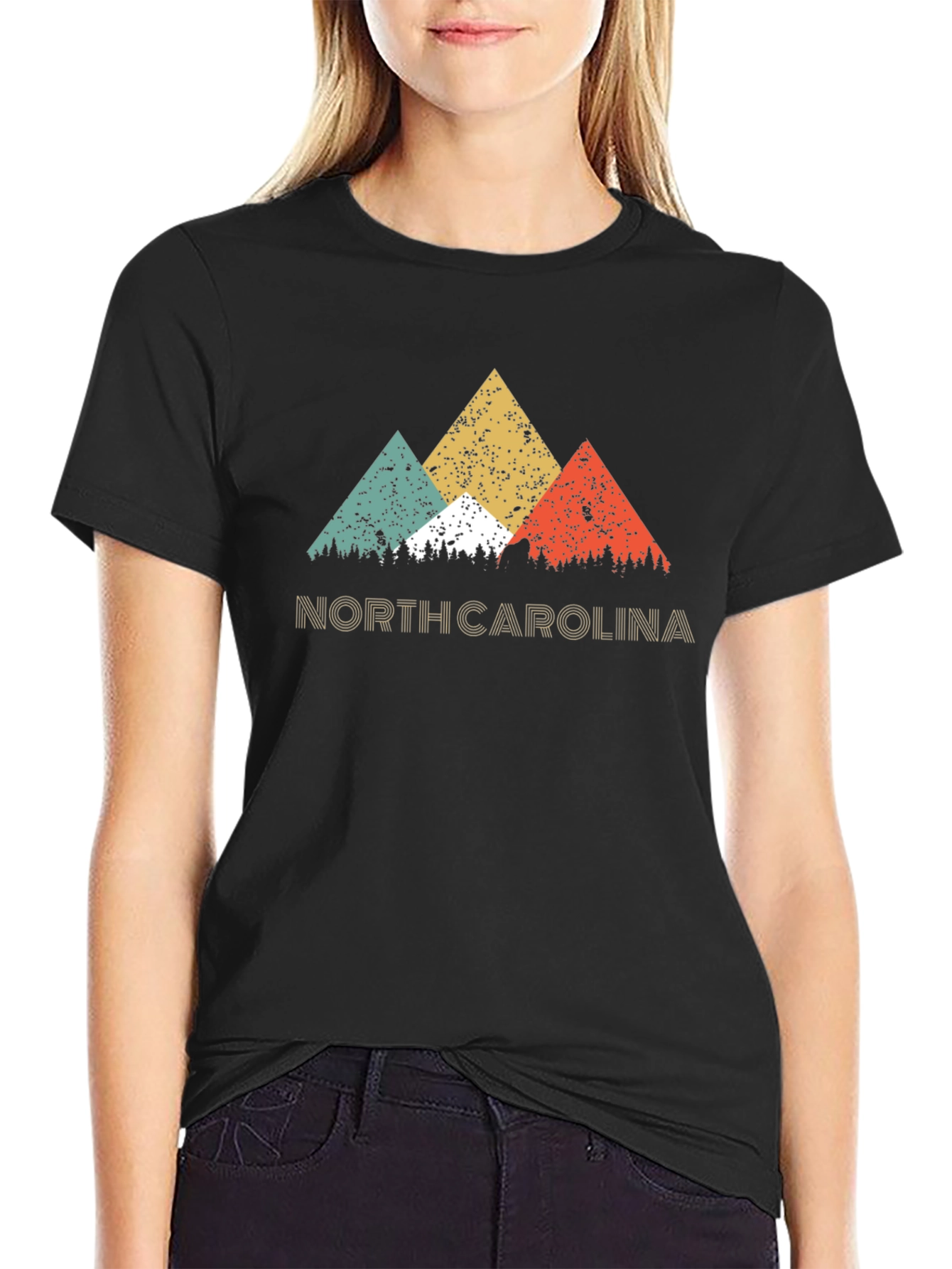 North Carolina Retro Mountain Graphic T-Shirt