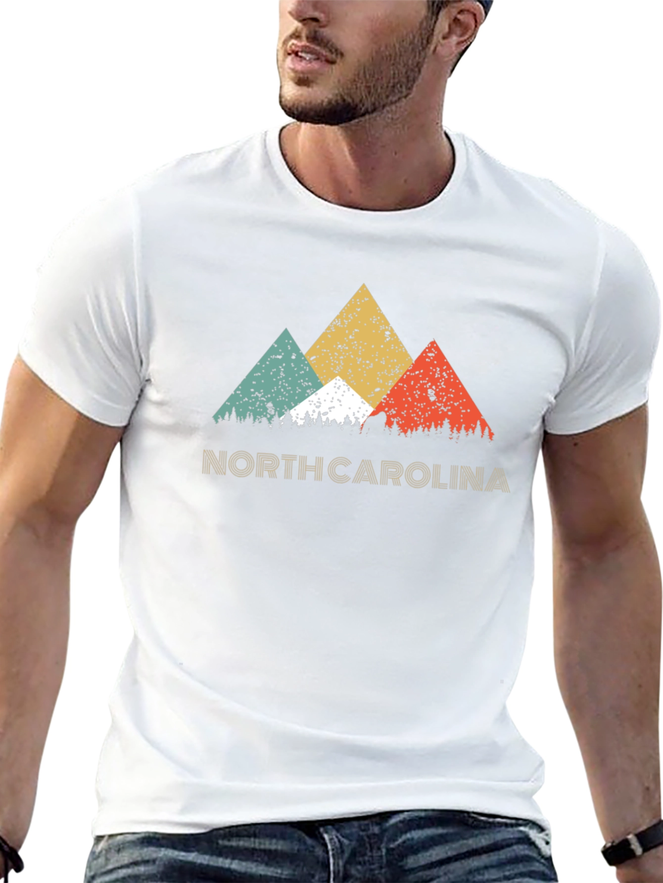 North Carolina Retro Mountain Graphic T-Shirt