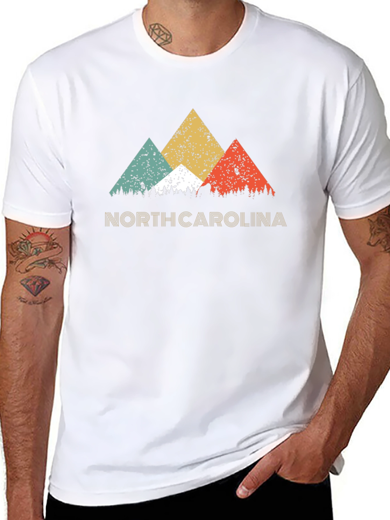 North Carolina Retro Mountain Graphic T-Shirt