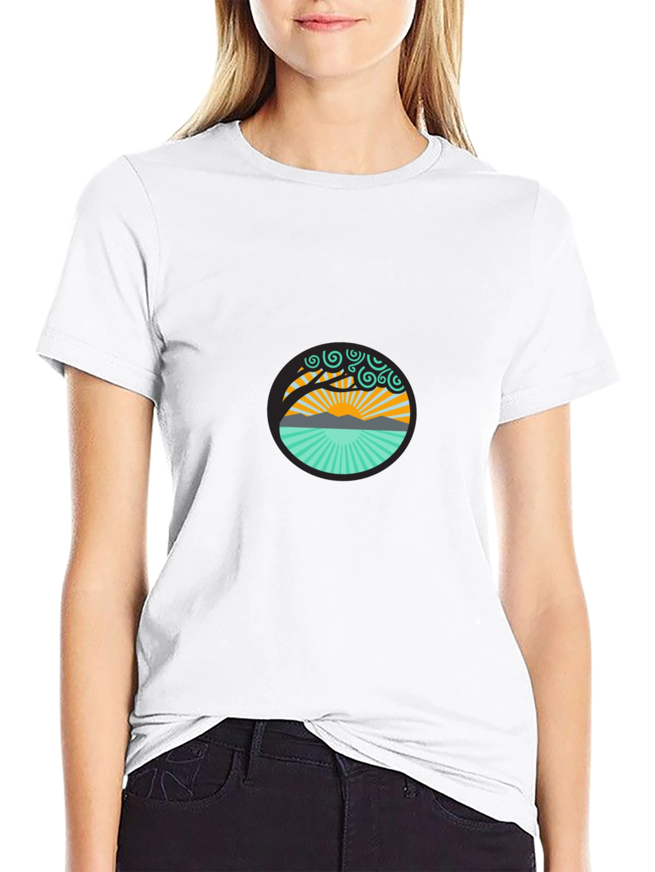 Nature Design Graphic Black T-Shirt