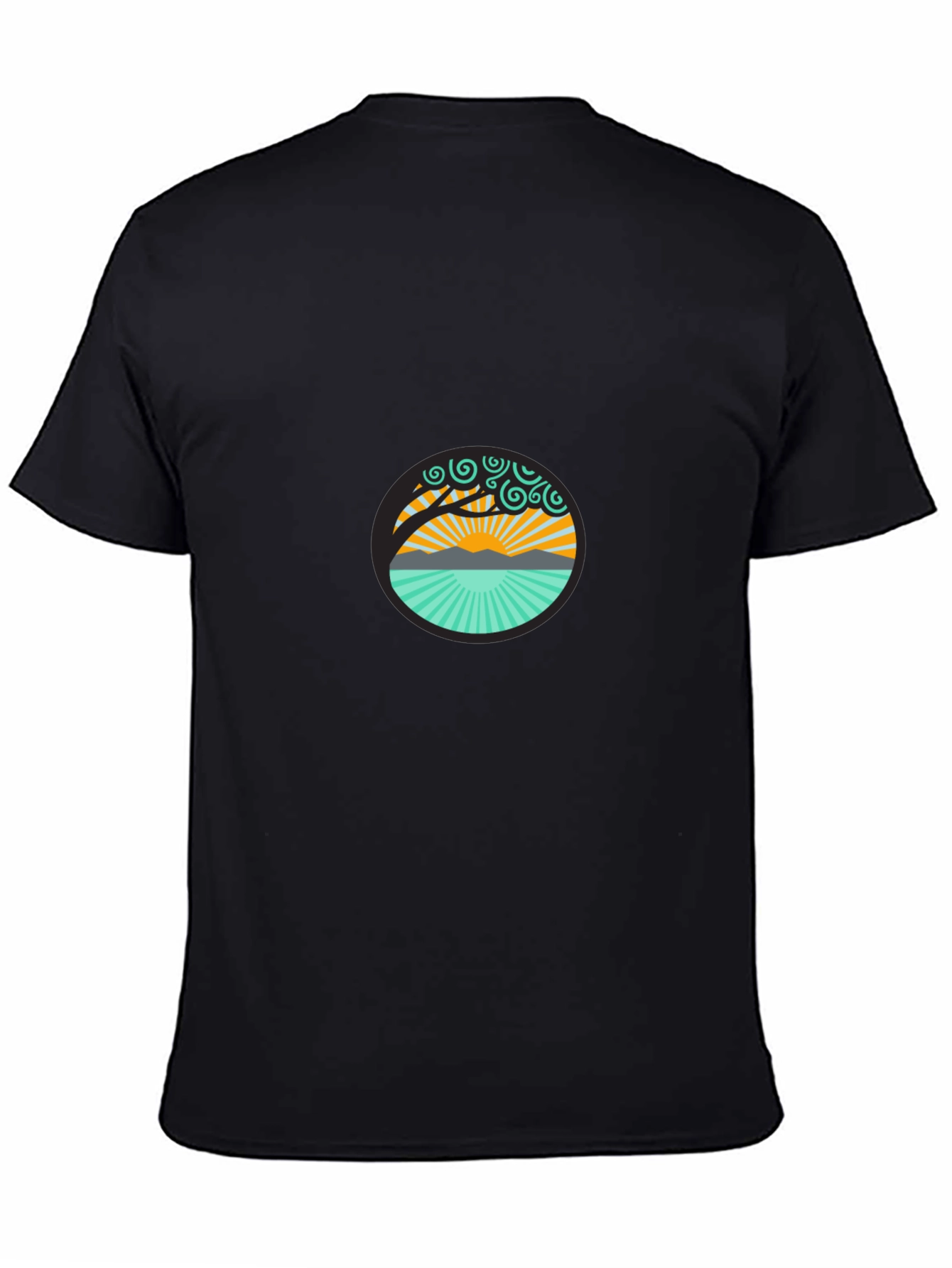 Nature Design Graphic Black T-Shirt