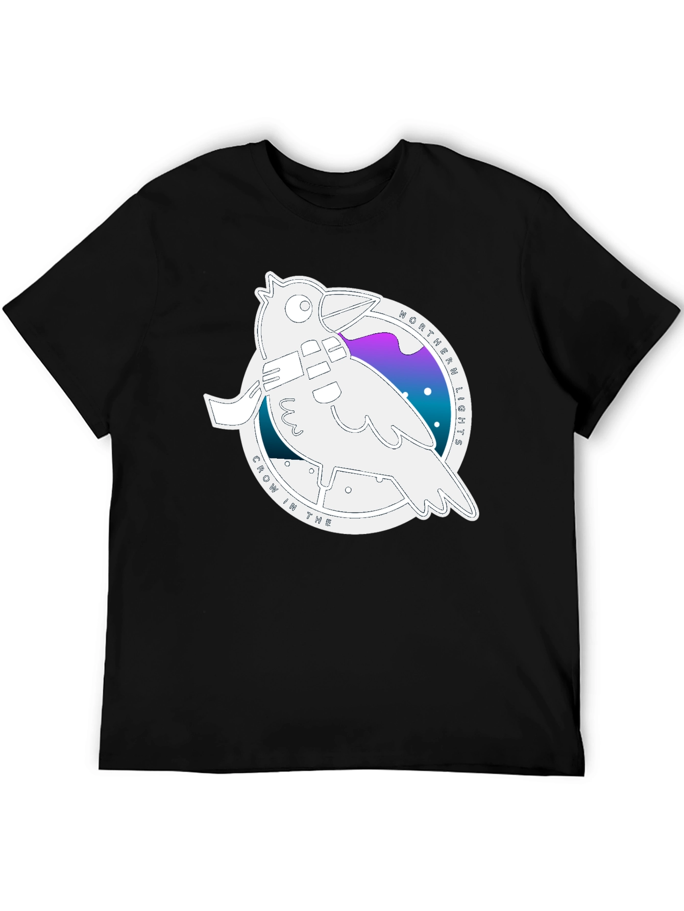 Northern Lights Crow Graphic T-Shirt