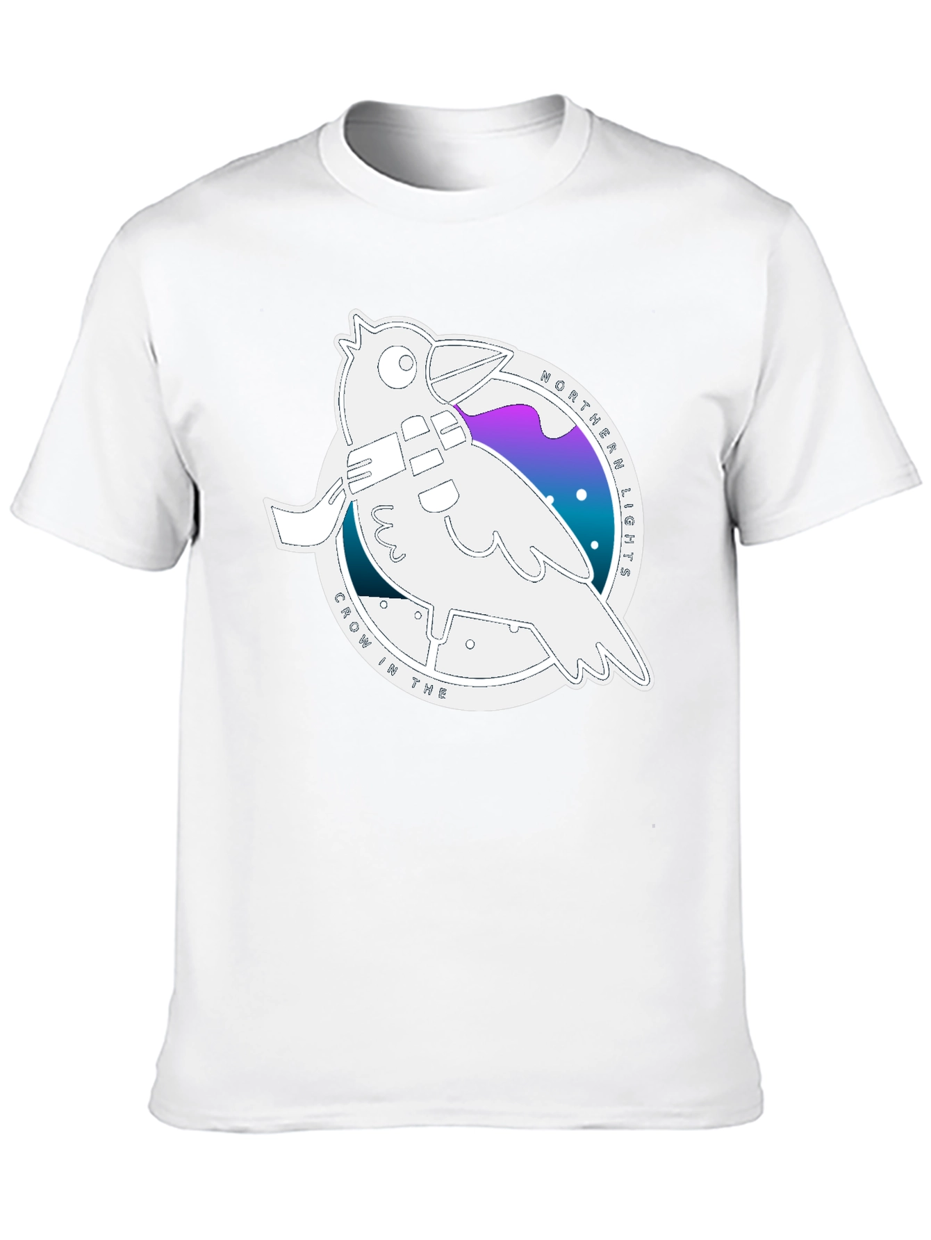 Northern Lights Crow Graphic T-Shirt