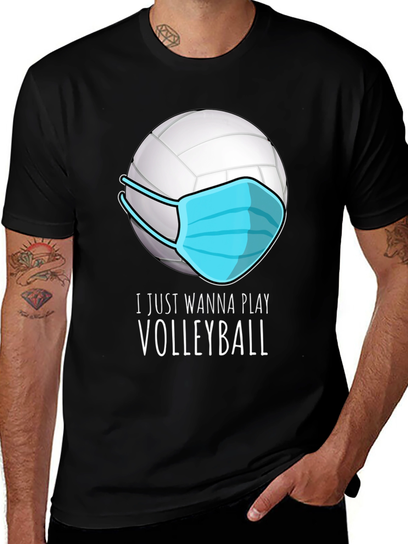 Volleyball Mask T-Shirt - Play Safe Play On!