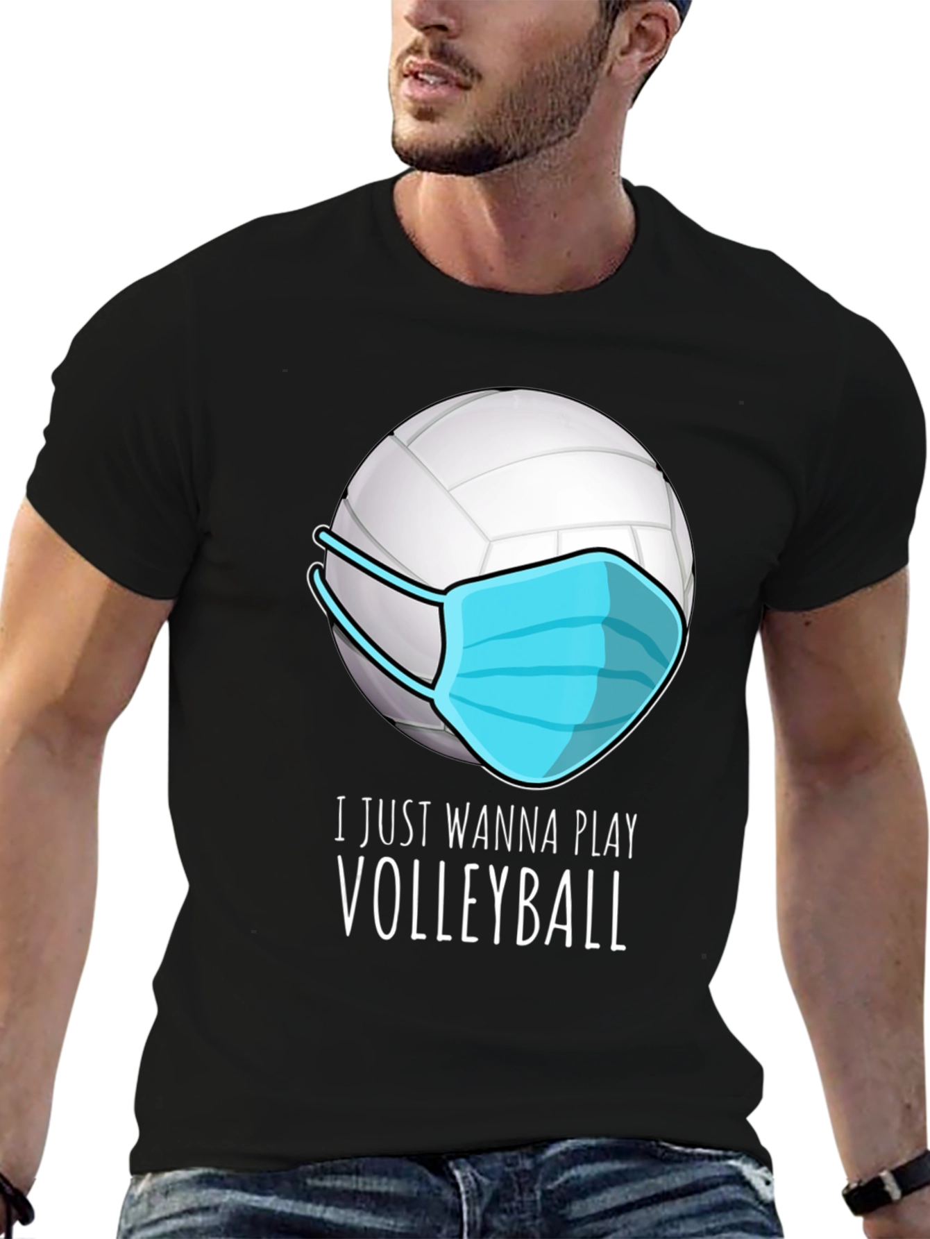 Volleyball Mask T-Shirt - Play Safe Play On!