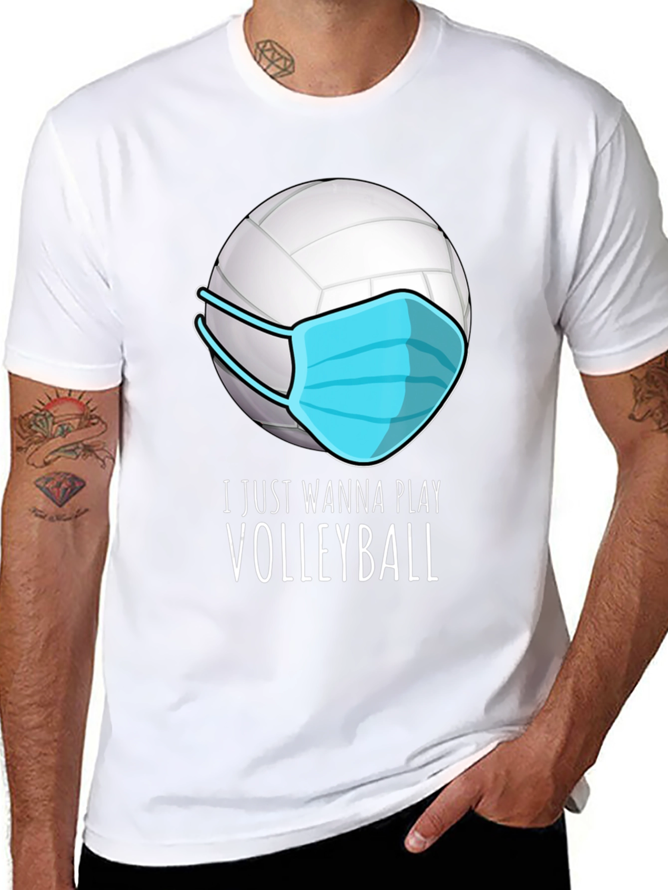 Volleyball Mask T-Shirt - Play Safe Play On!