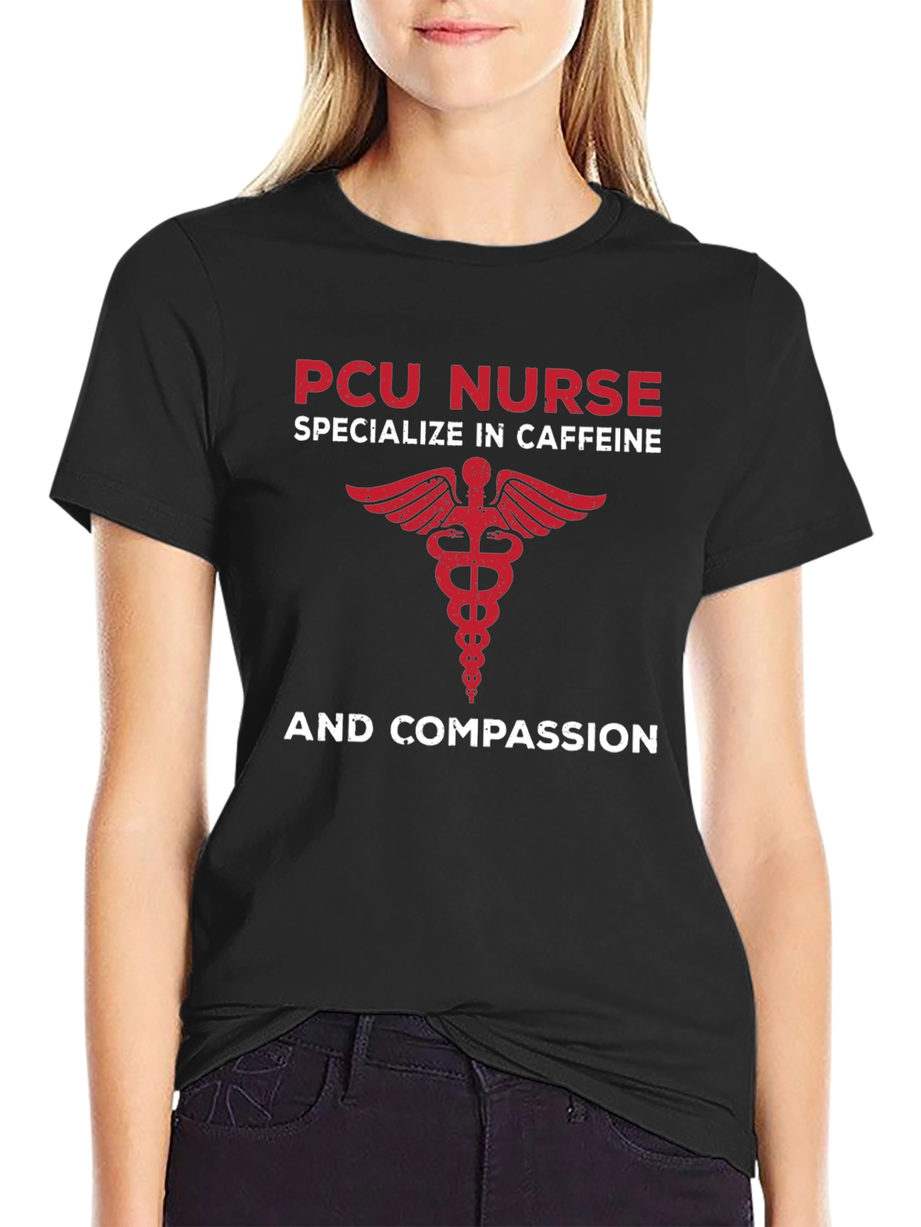 PCU Nurse Caffeine & Compassion Graphic Tee
