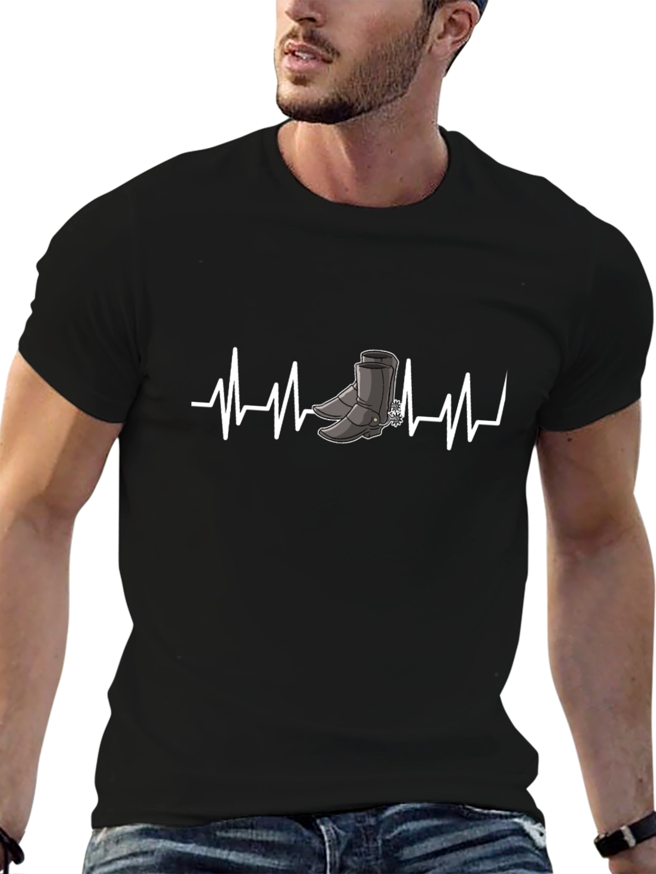Cowboy Boots Heartbeat Graphic Tee