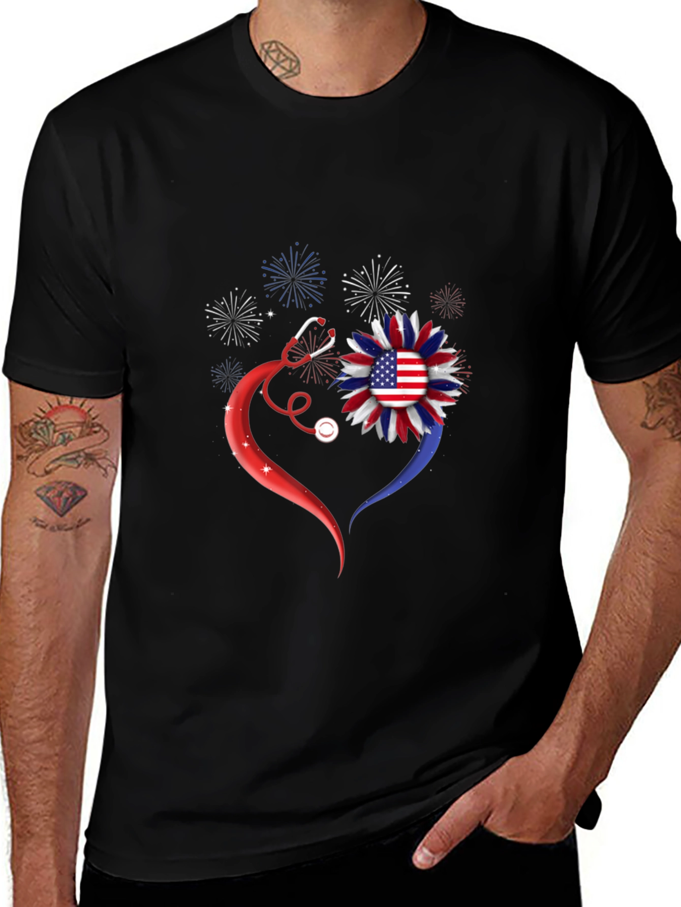 Patriotic Nurse Heart T-Shirt