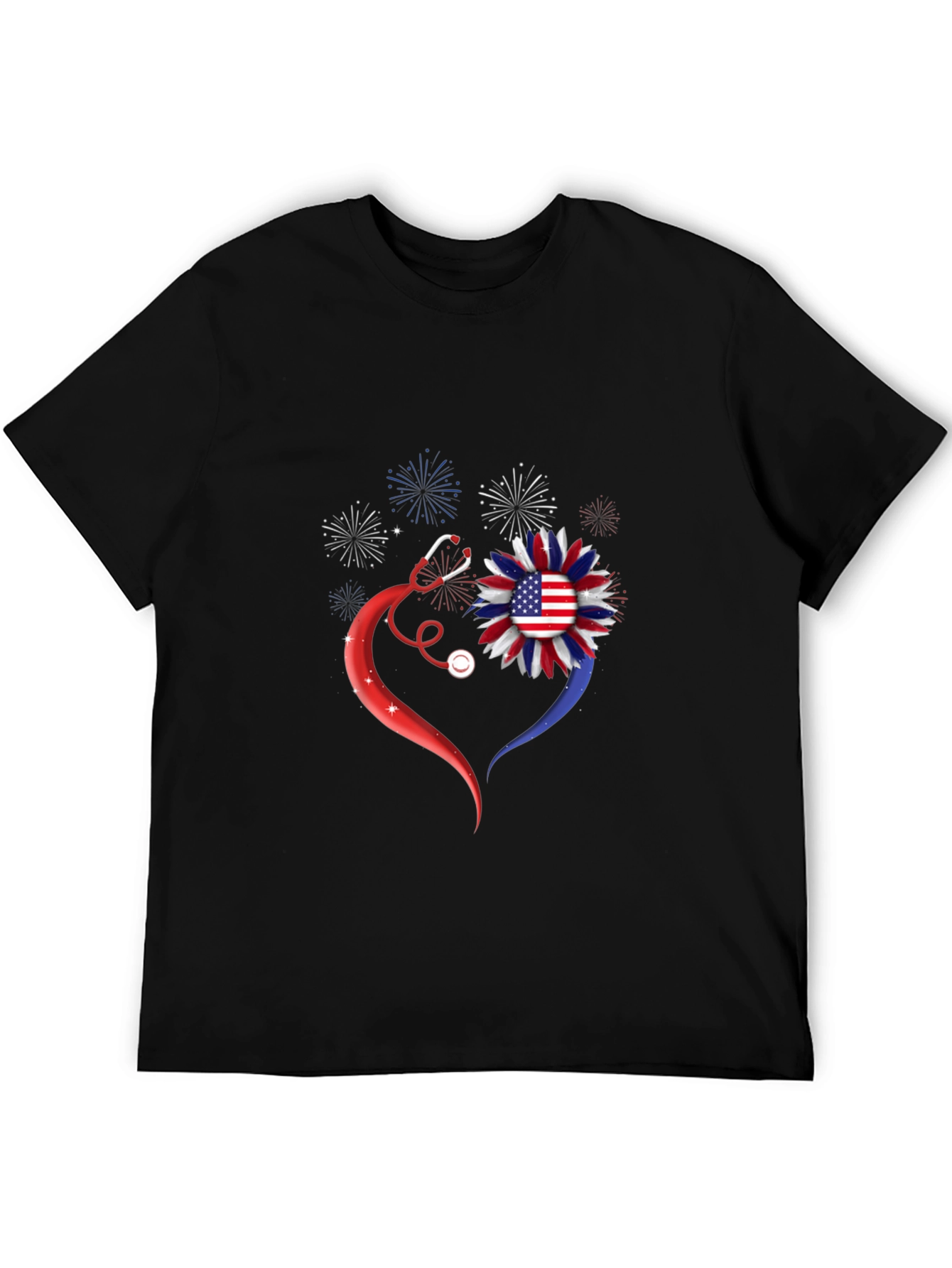 Patriotic Nurse Heart T-Shirt