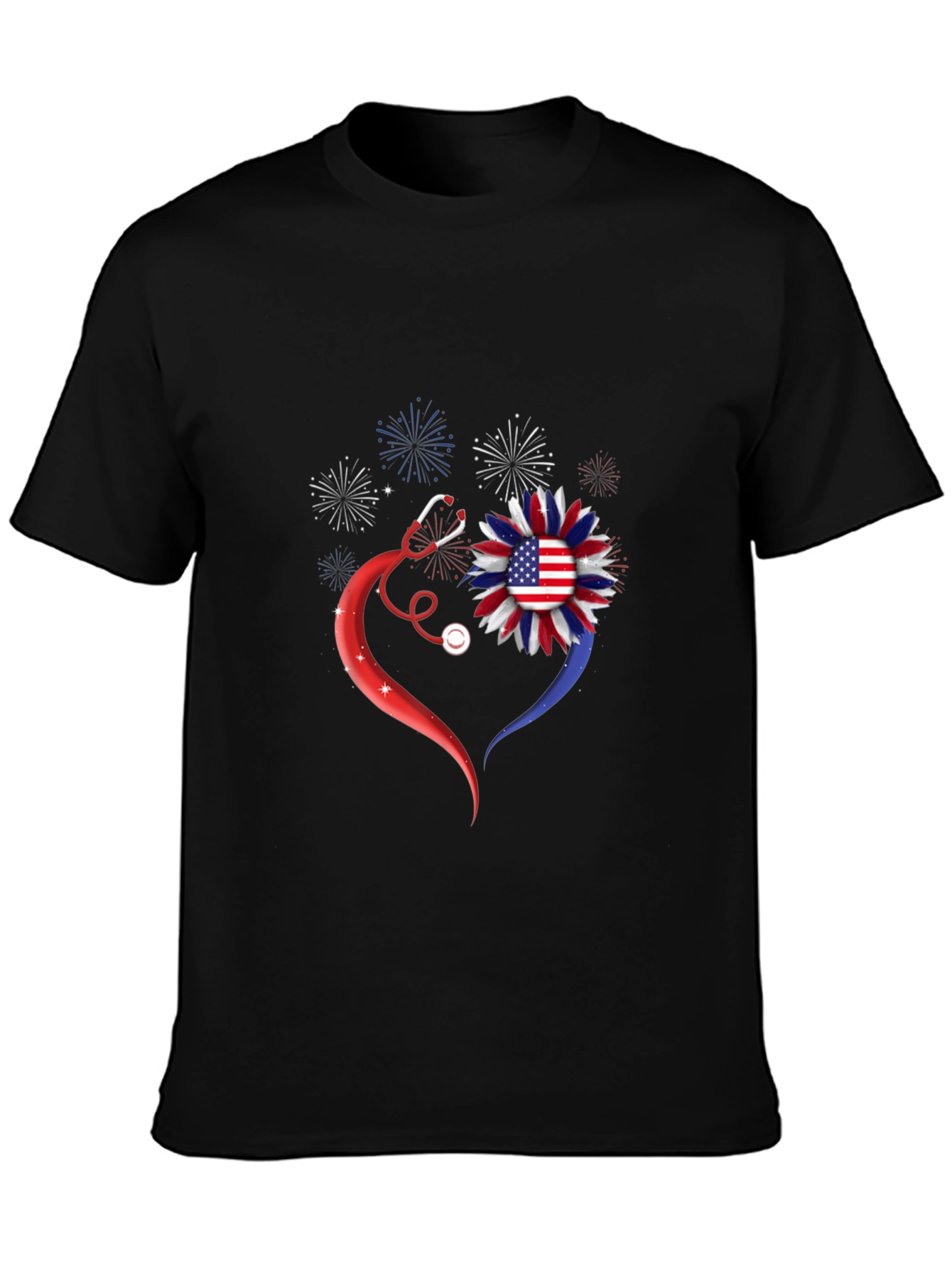 Patriotic Nurse Heart T-Shirt