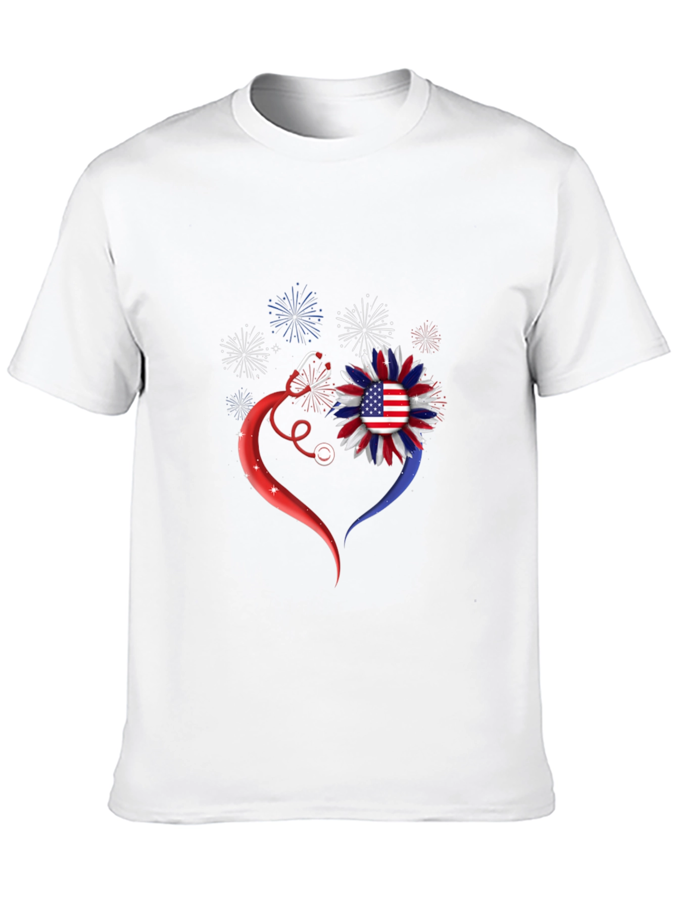 Patriotic Nurse Heart T-Shirt